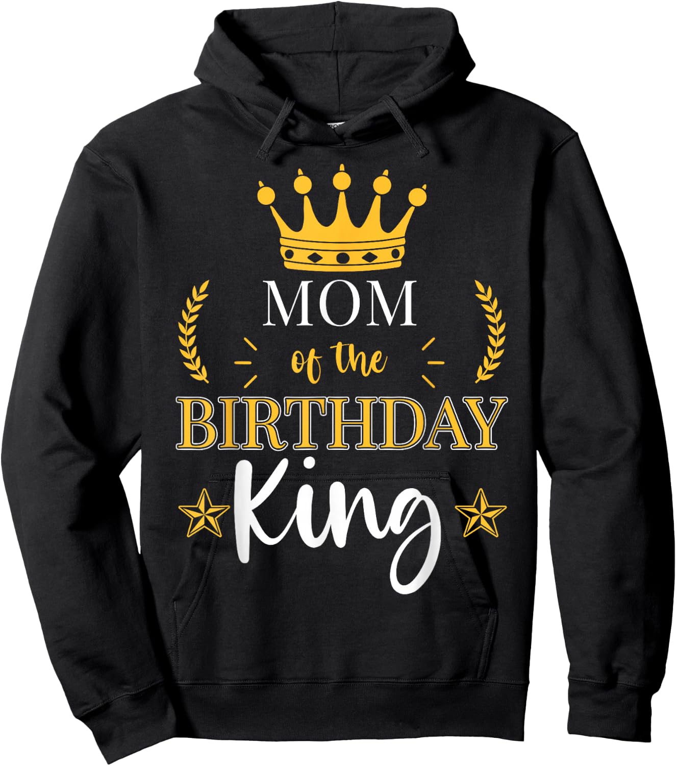 Mom of the Birthday King Theme Party Bday Celebration Hoodie - Hoodie | Black
