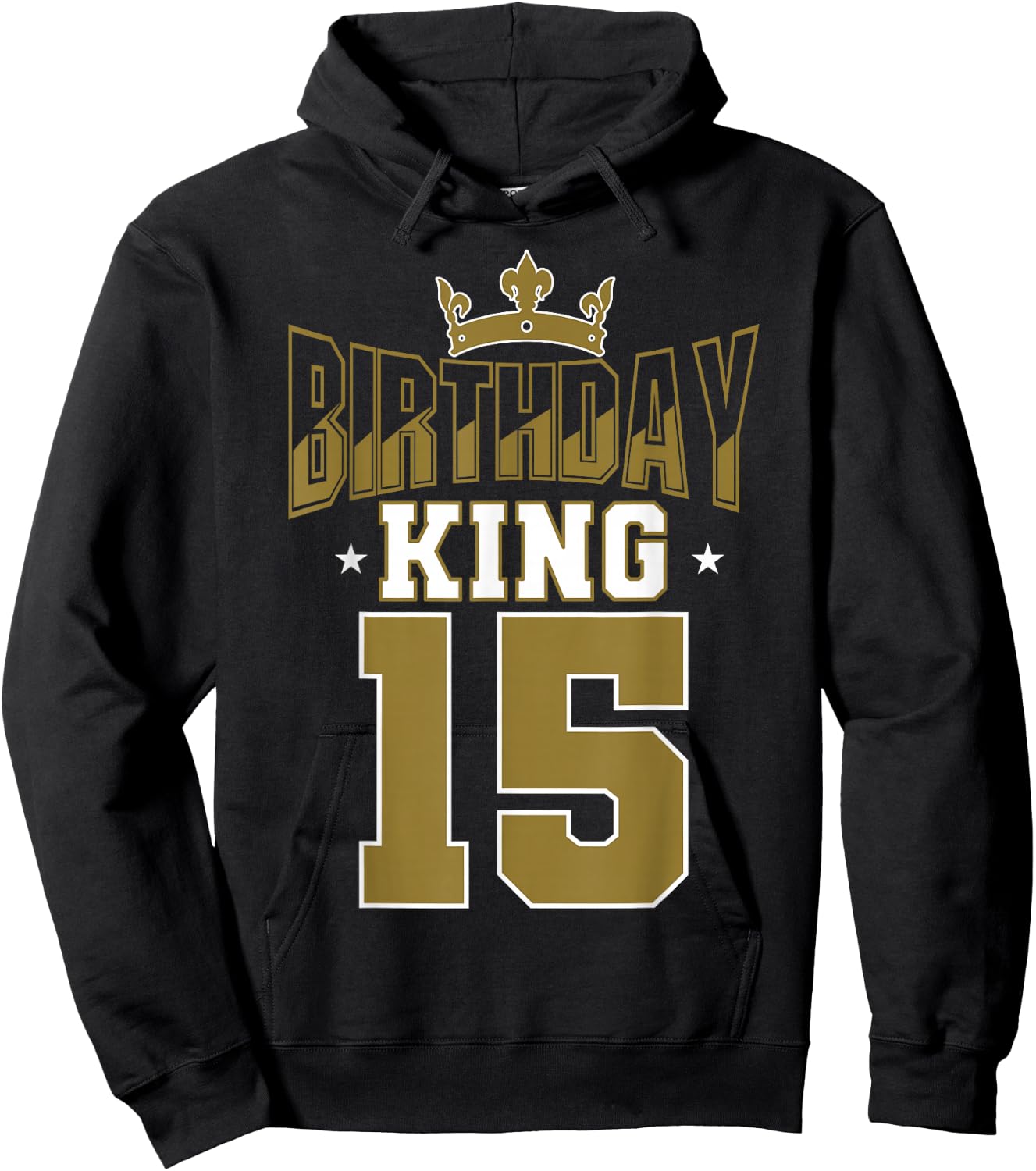 Birthday King 15 Bday Party Celebration 15th Royal Theme Hoodie - Hoodie | Black
