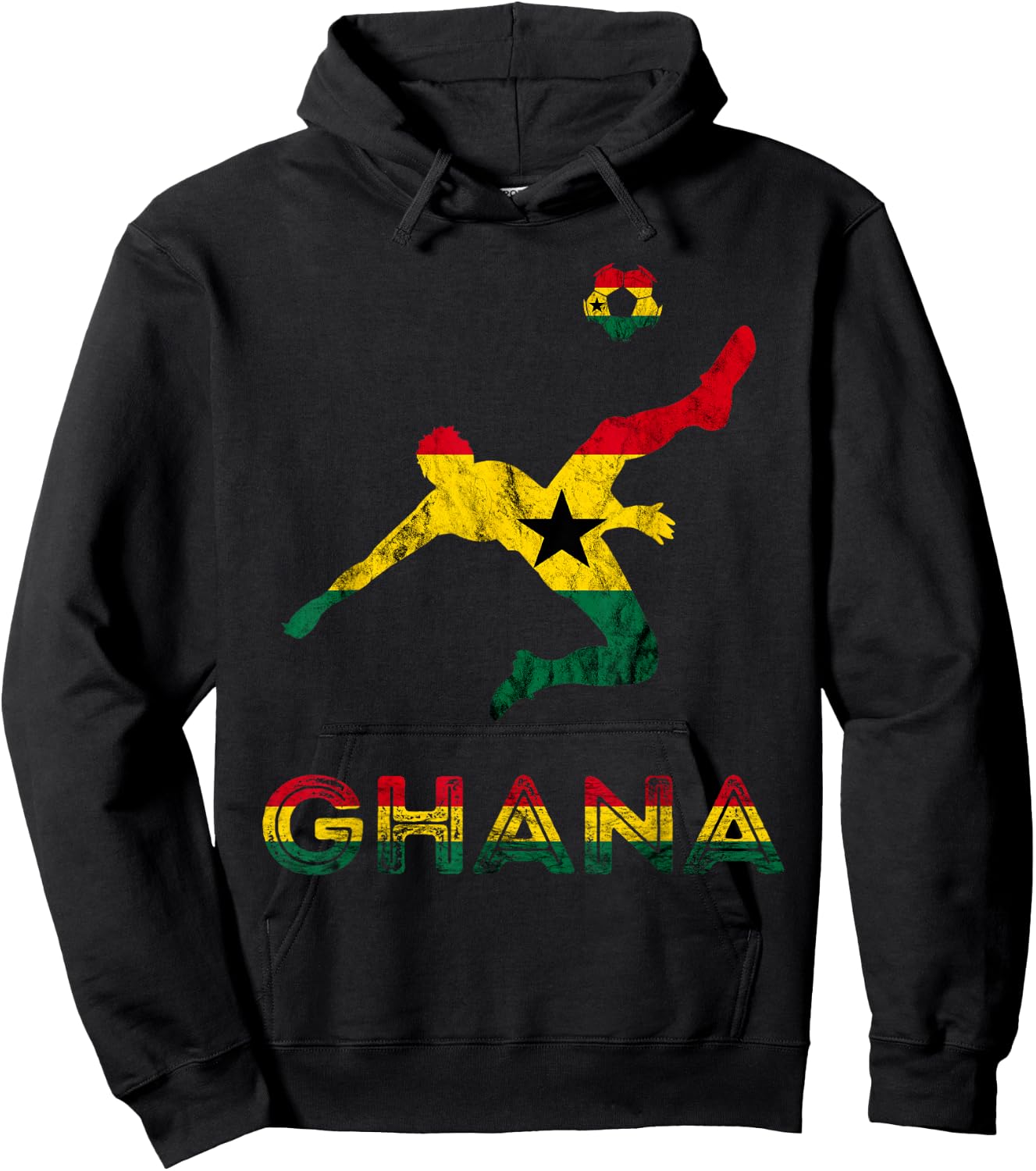 Ghana Soccer Player Ghana Ghanese Roots Evolution Ghana Flag Hoodie - Hoodie | Black