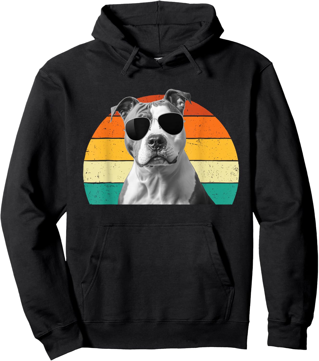 Retro Groovy Pitbull Terrier - Pet Trainer Pittie Dog Lover Hoodie - Hoodie | Black