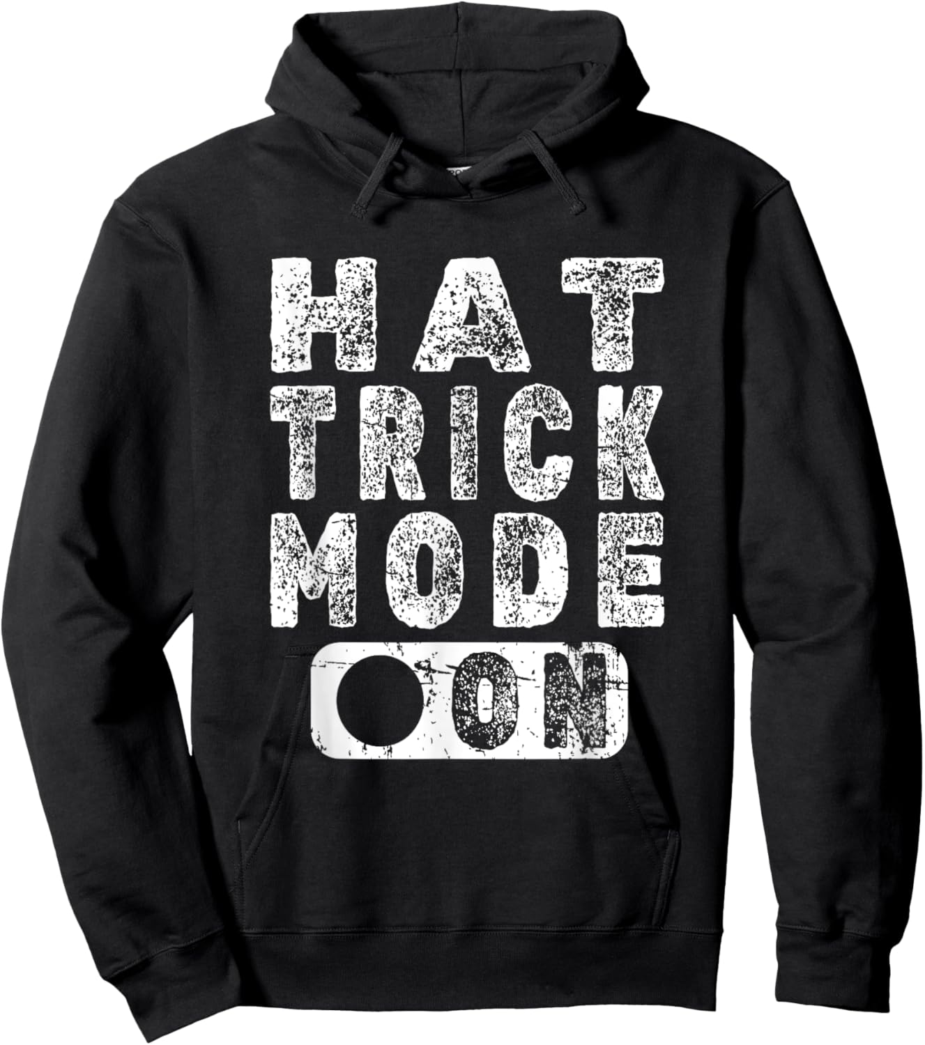 Hat Trick Mode On - Fun Hockey Player Saying Hoodie - Hoodie | Black