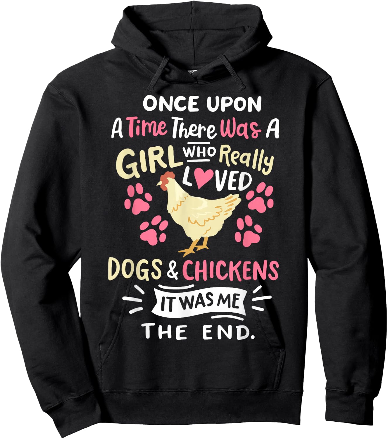 Funny Chicken Dog Lover Girls Farmer Hoodie - Hoodie | Black