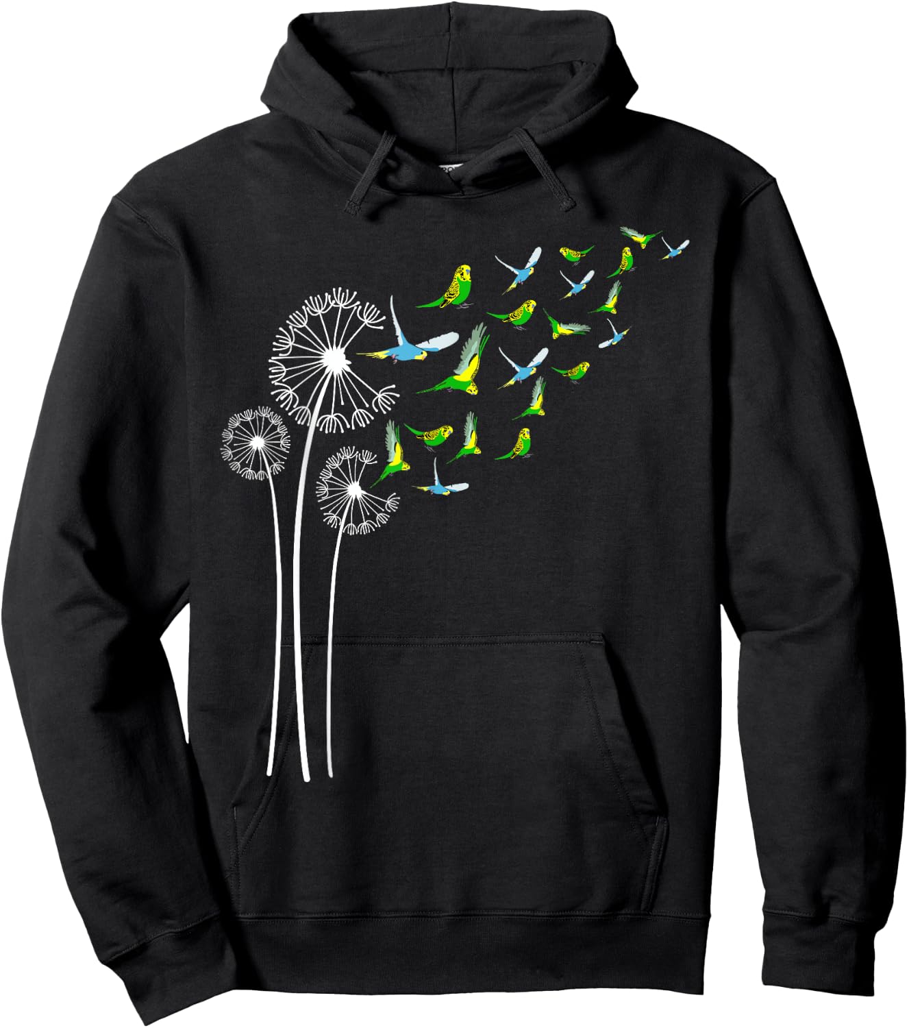 Budgie Dandelion Flower For Dandelions and Parakeet Lover Hoodie - Hoodie | Black