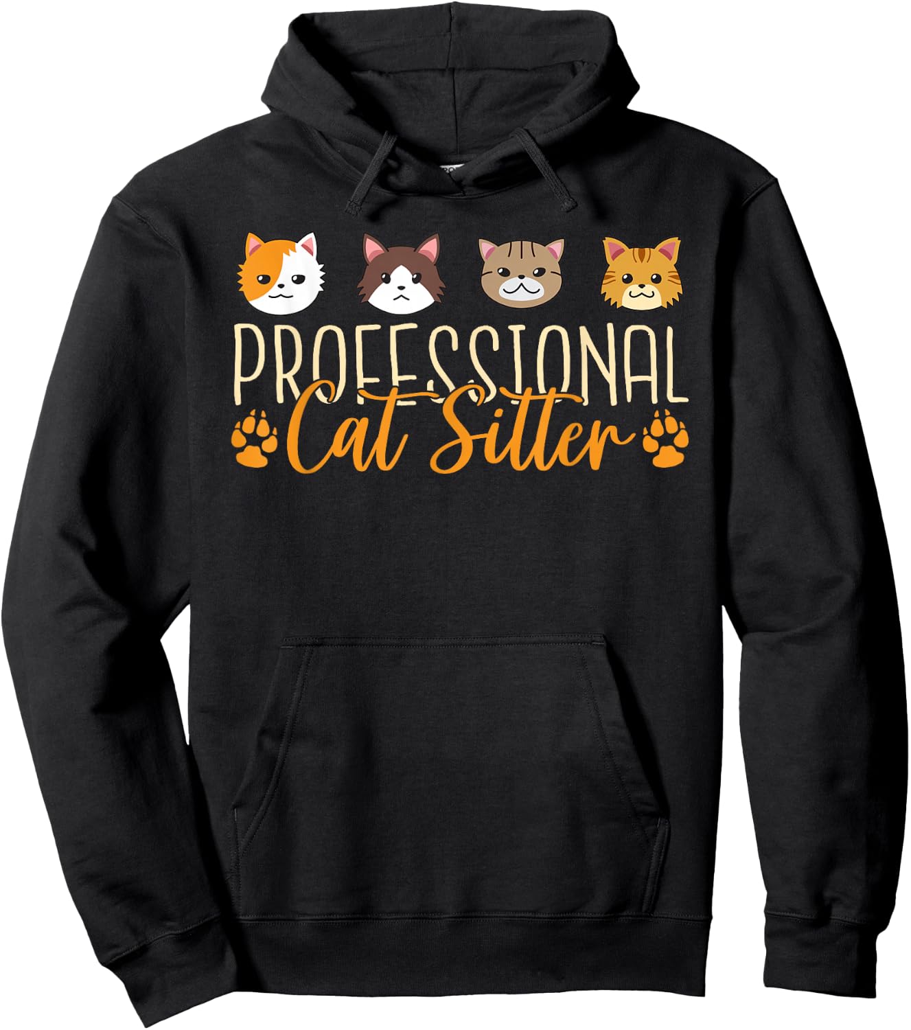 Cat Sitter Cat Lover Funny Cat Nanny Cat Sitting Hoodie - Hoodie | Black