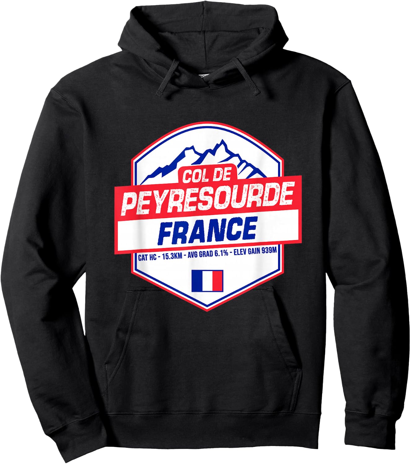Col de Peyresourde Cycling In France Road Cyclist Hoodie - Hoodie | Black