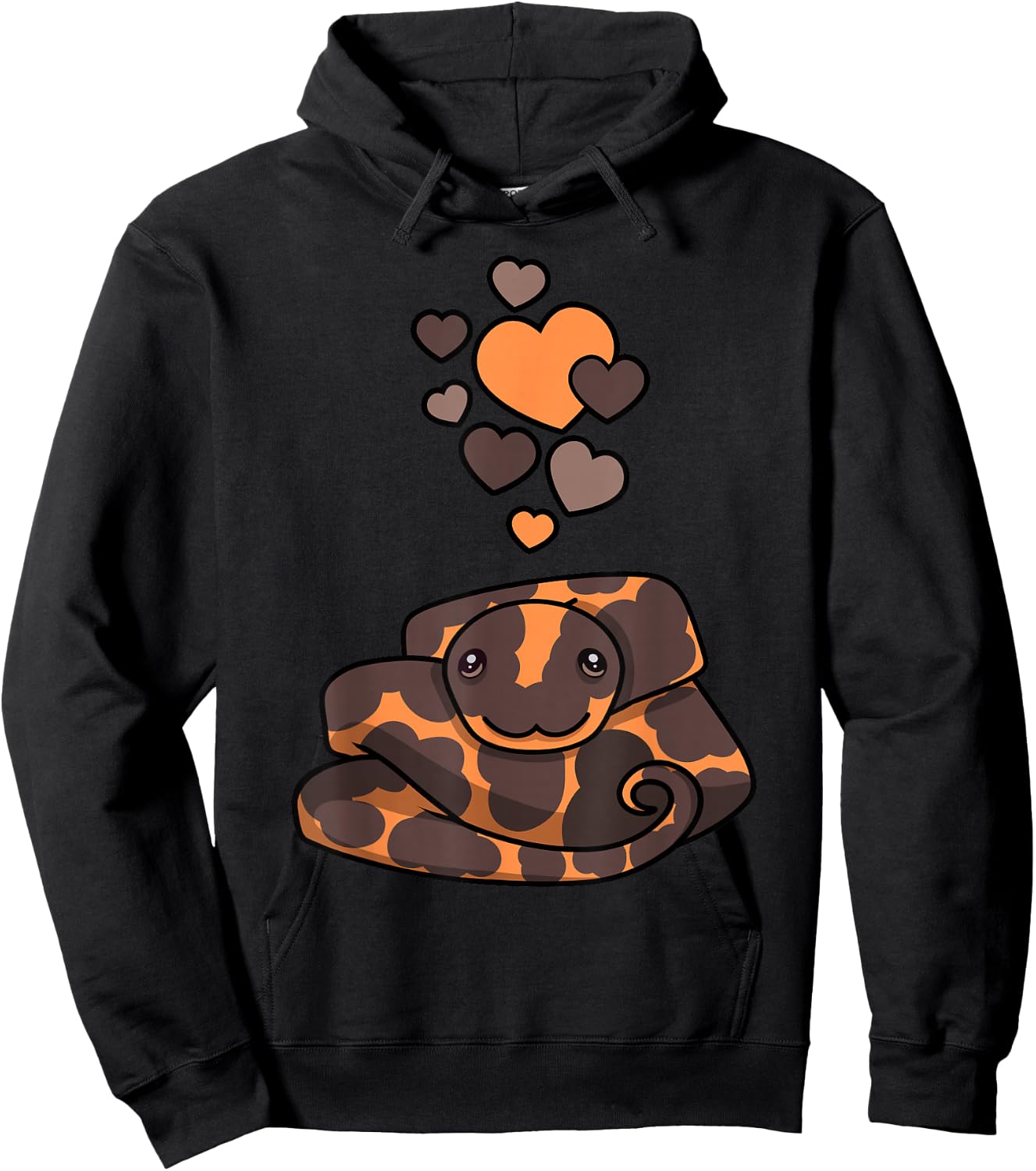 Kenyan Sand Boa With Hearts Hoodie - Hoodie | Black