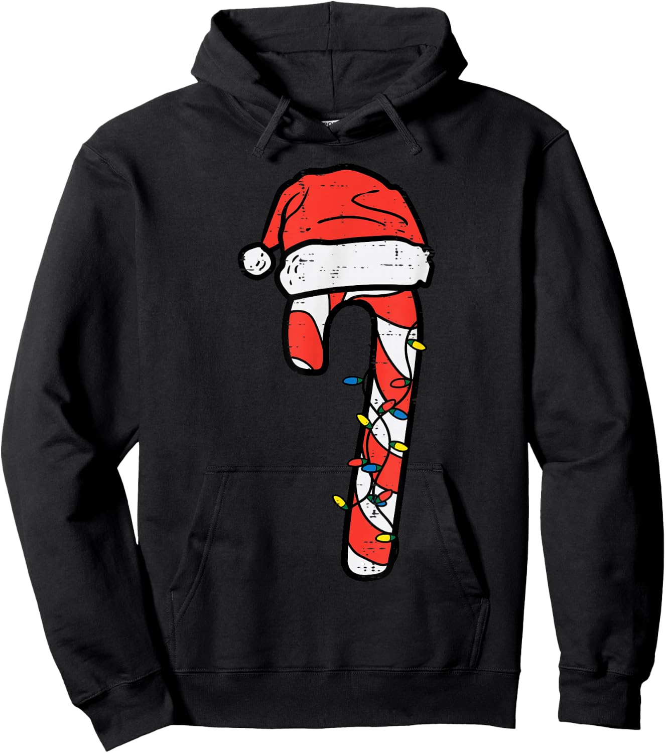 Christmas Candy Cane Santa Xmas Kids Toddler Youth Women Men Hoodie - Hoodie | Black