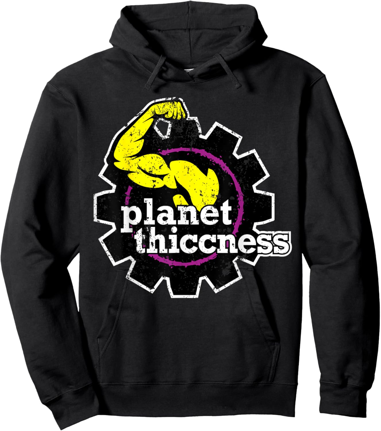 Planet Thiccness Funny Joke Thick Thicc Fitness Workout Gym Hoodie - Hoodie | Black