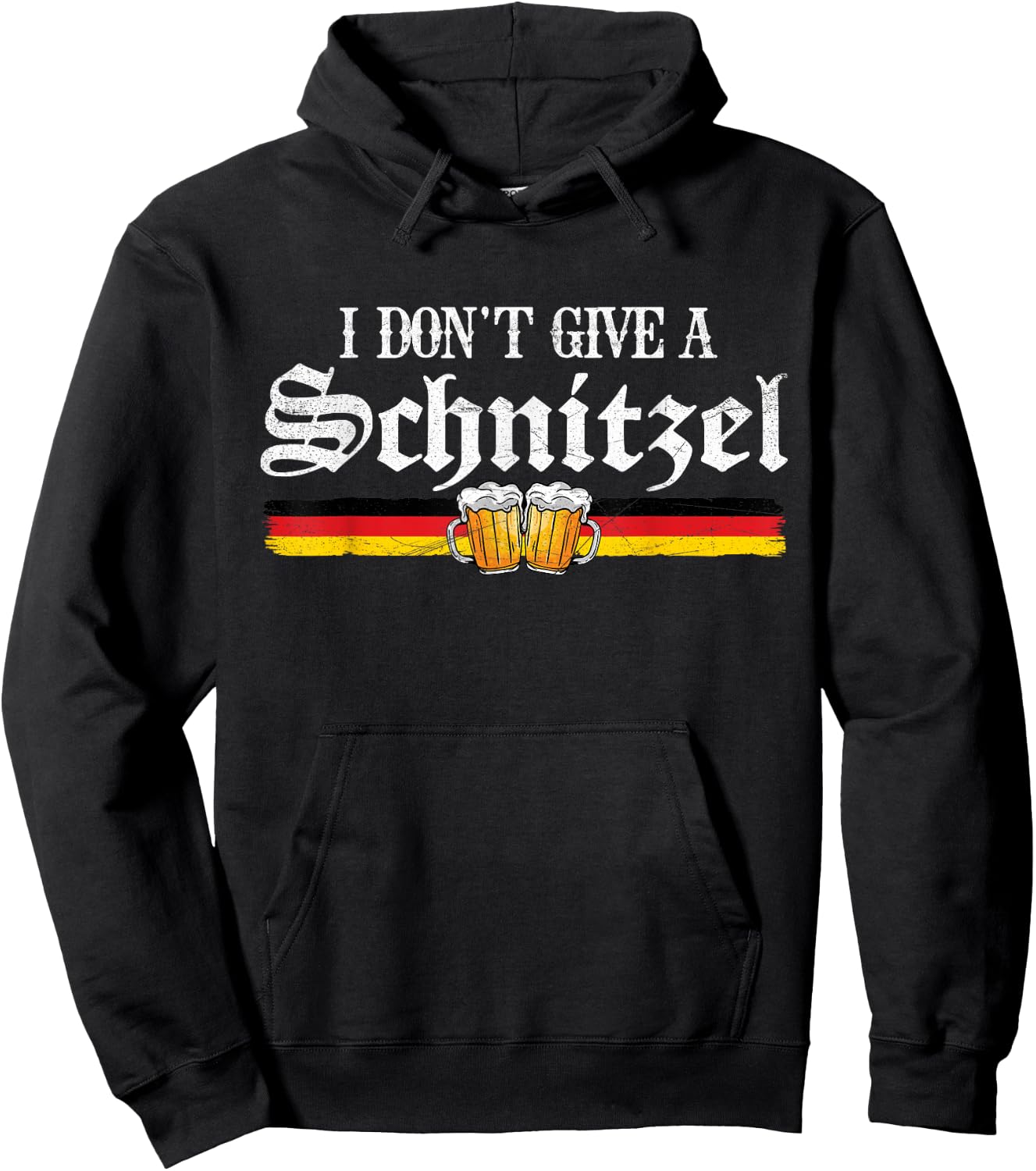 I Dont Give A Schnitzel Funny Oktoberfest German Men Women Hoodie - Hoodie | Black