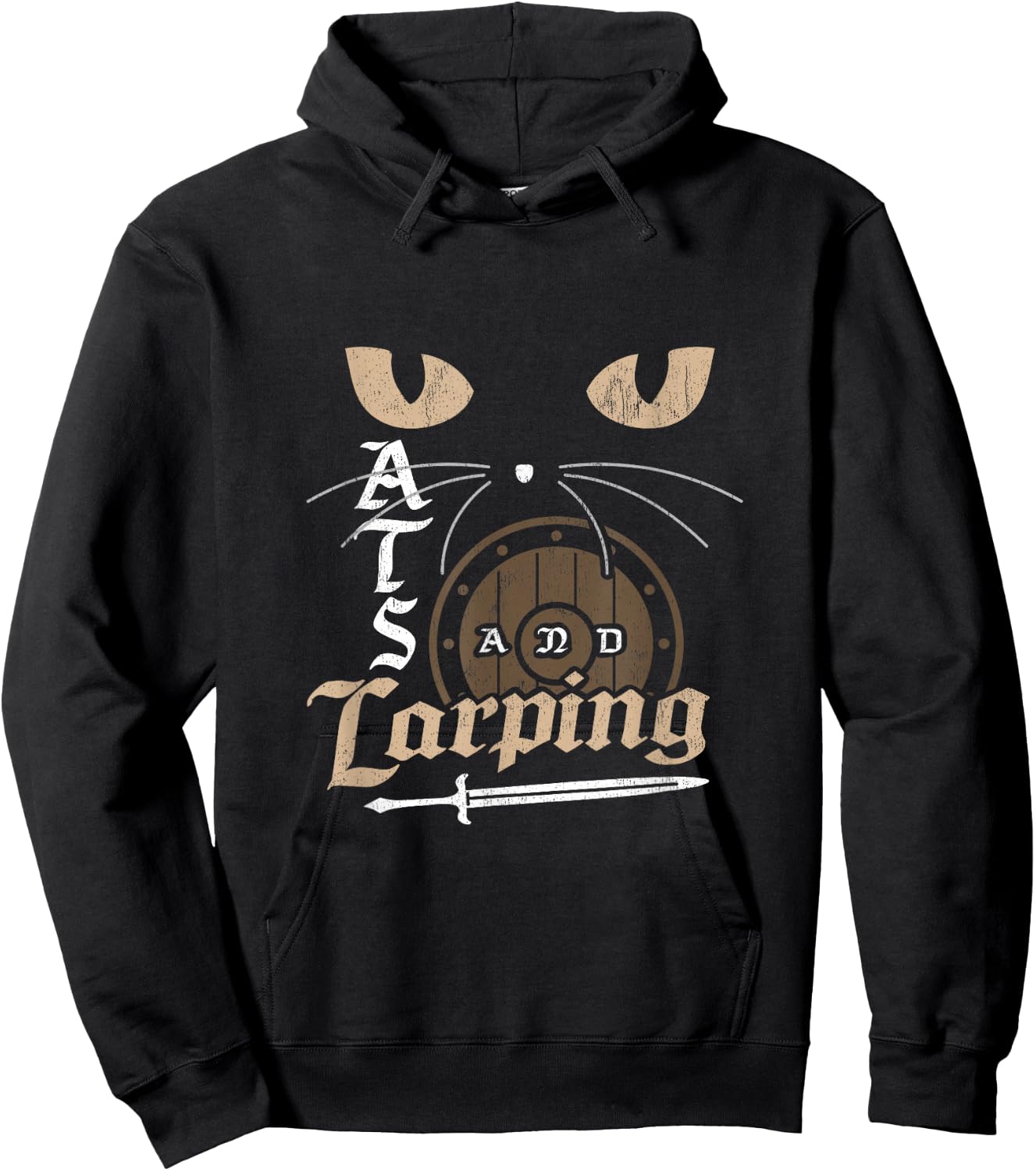 Cats and LARPing Role Playing Game RPG Larp Gamer Cat Lover Hoodie - Hoodie | Black