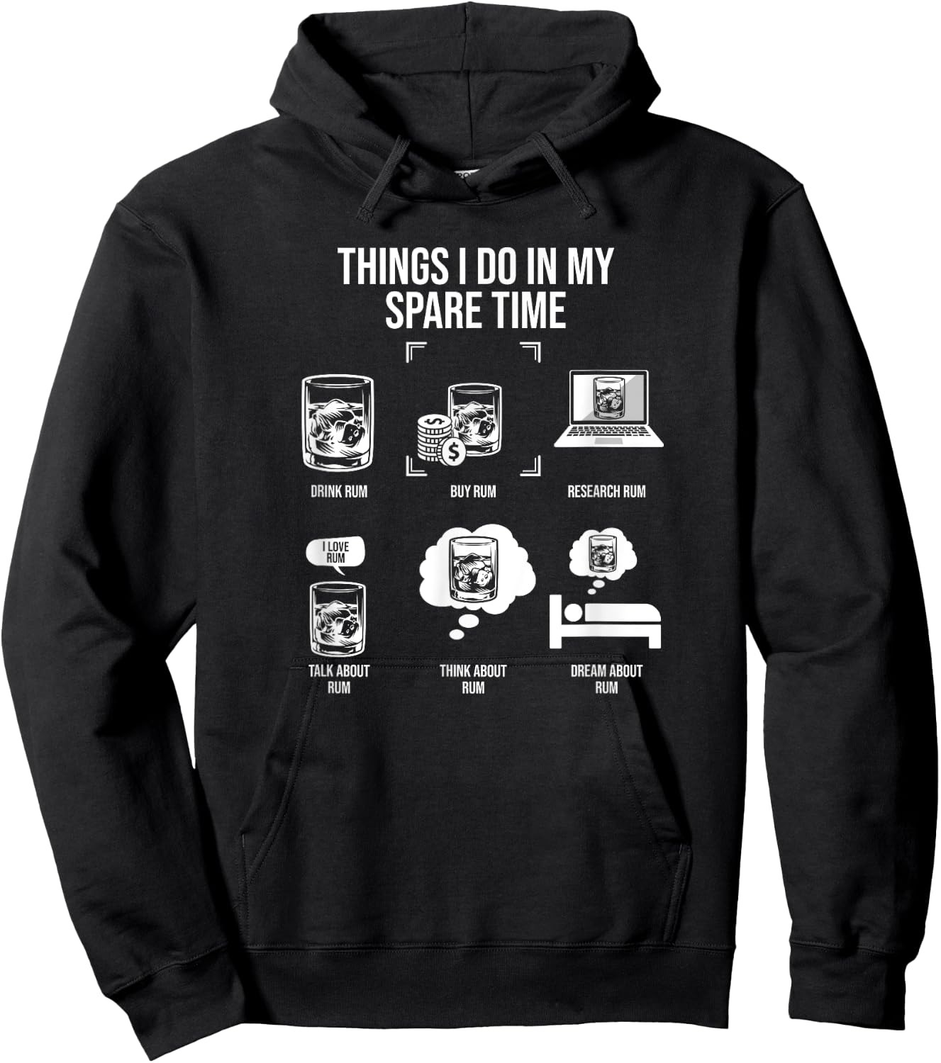 Things I Do In My Spare Time, Rum Drinker Hoodie - Hoodie | Black
