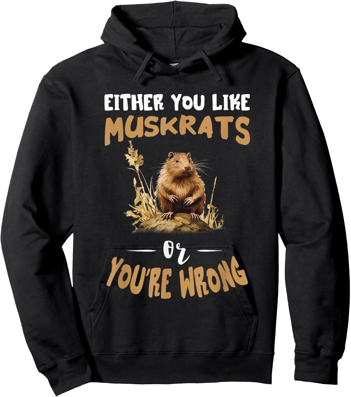 Amazing Muskrat Wilderness Lovers Muskrat Either You Like Muskrats Animal - -Adults/Kids, Black, Small, Short Sleeve Hoodie - Hoodie | Black