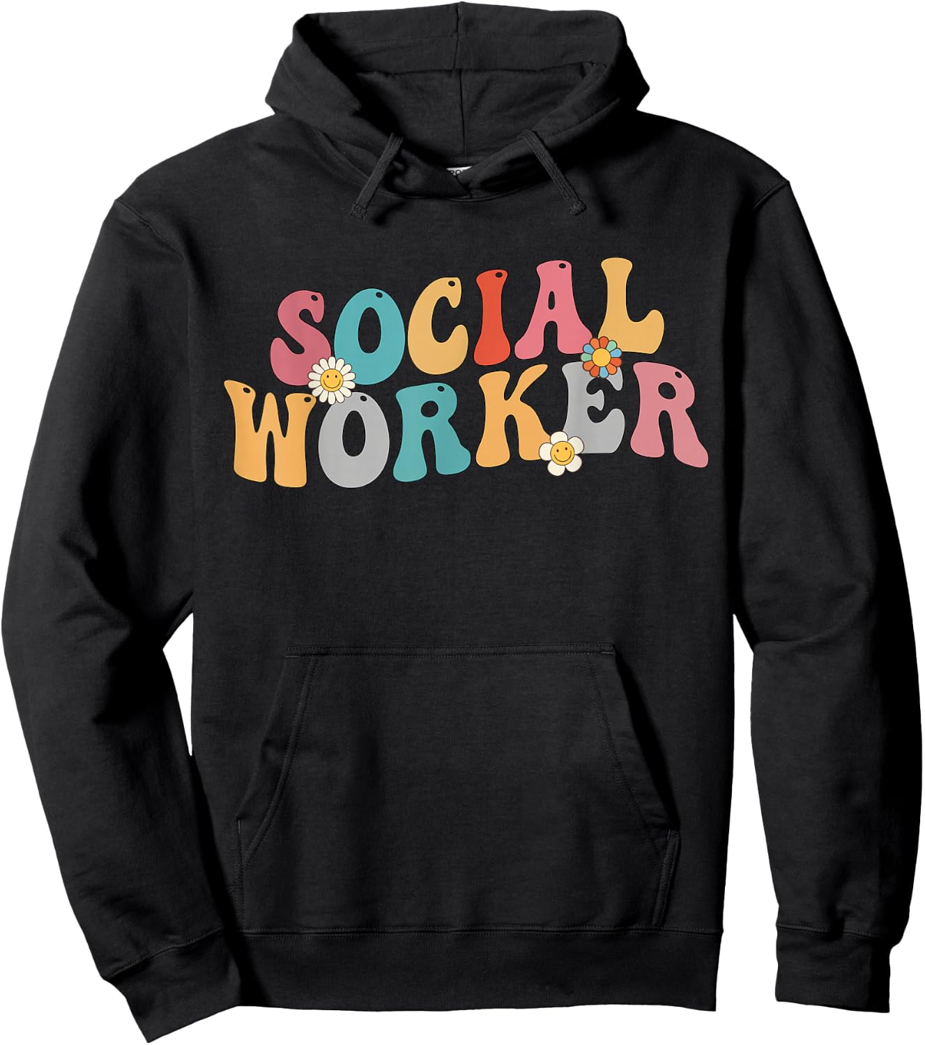 Social Worker Retro Groovy School Social Worker Hoodie - Hoodie | Black