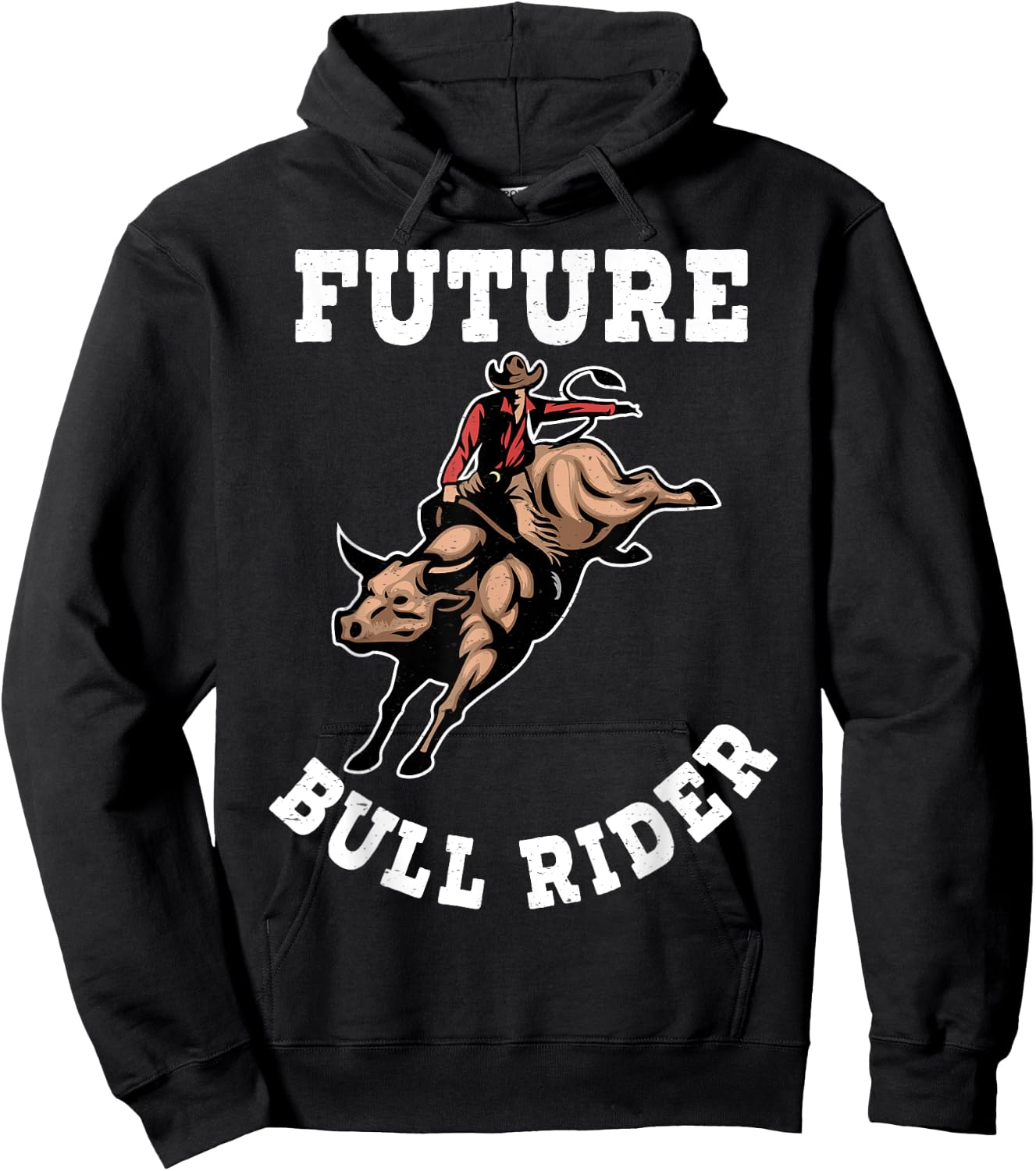 Cool Cowboy Cowgirl Ranch Apparel Gifts Rodeo Future Bull Rider Bull Riding Mechanical Boys Kids Hoodie - Hoodie | Black