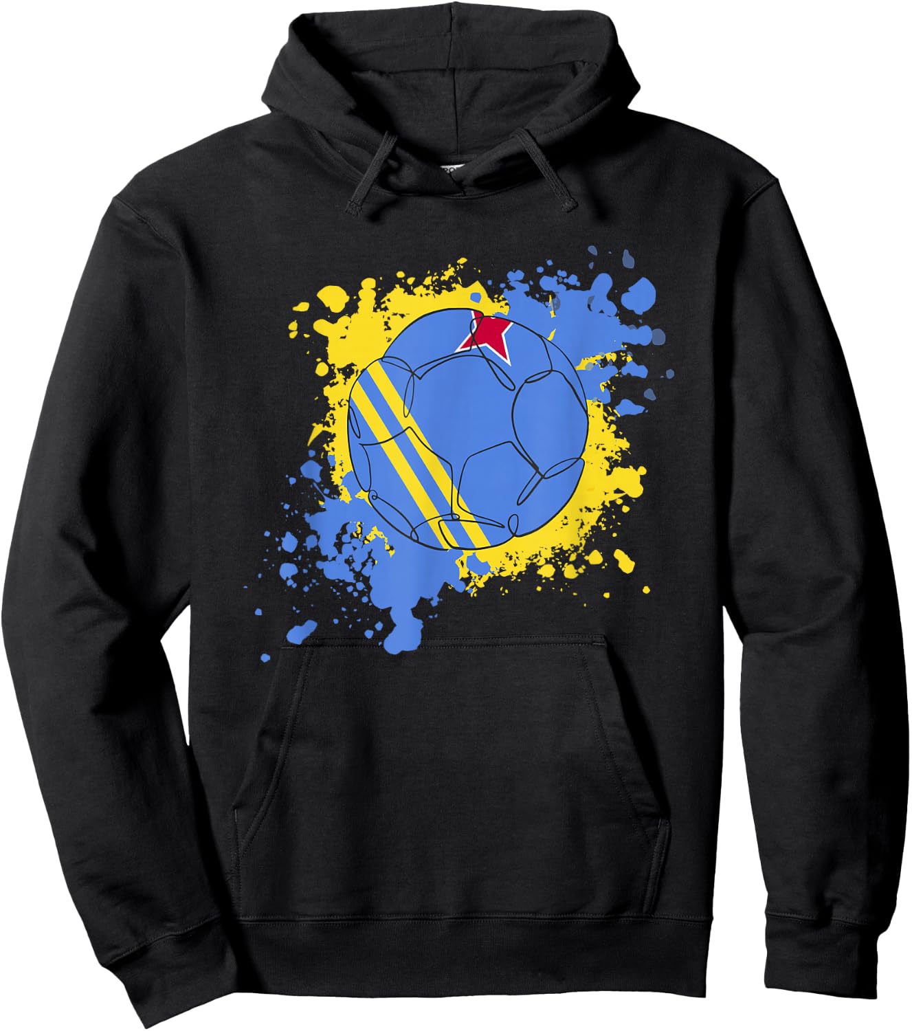 Soccer Ball With The Flag Of Aruba Hoodie - Hoodie | Black