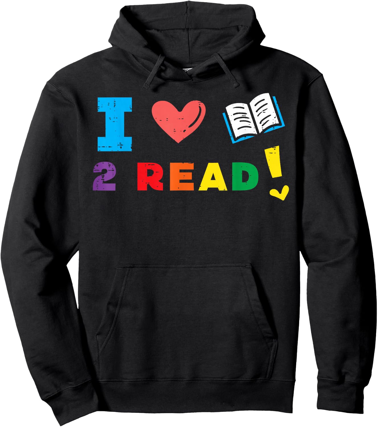 I Love Book to Read Bookworm Librarian Women Boys Girls Kids Hoodie - Hoodie | Black