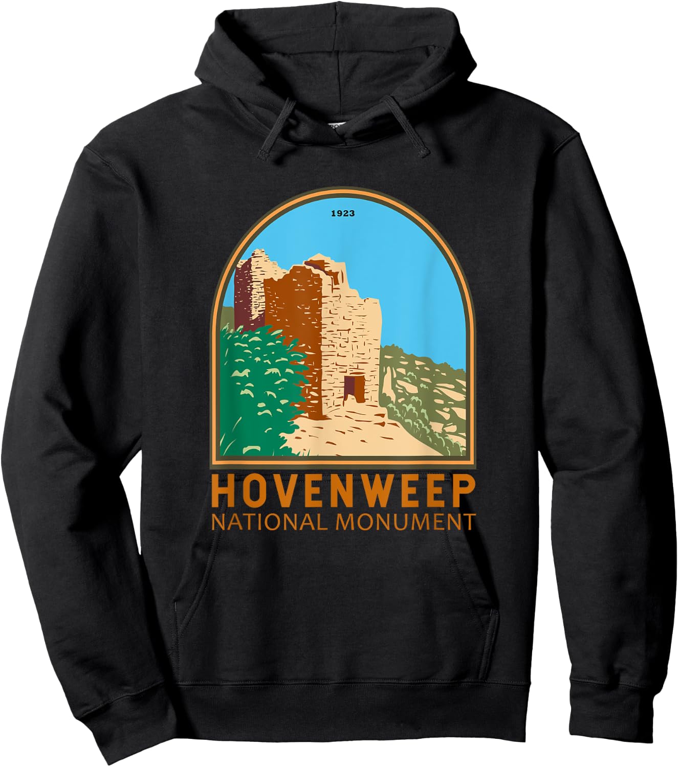 Hovenweep National Monument Emblem Vintage Hoodie - Hoodie | Black