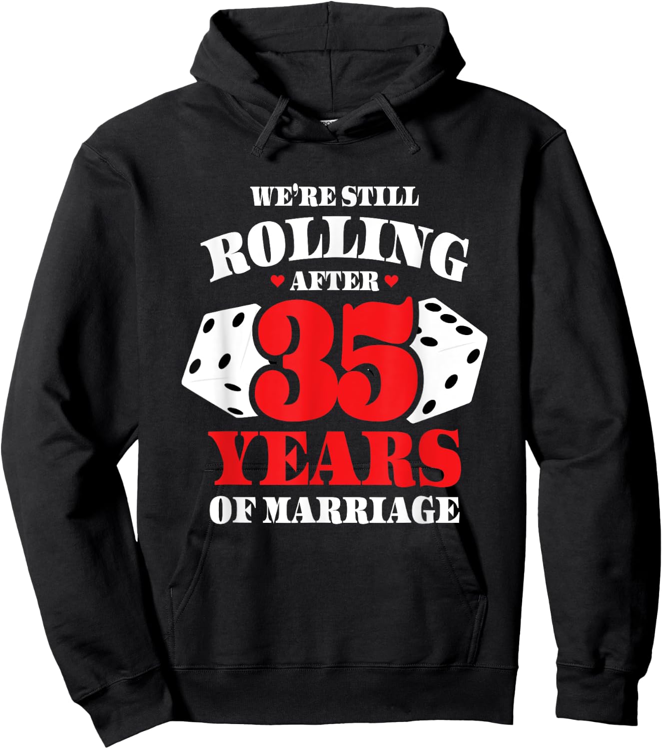 Couples Married 35 Years - Funny 35th Wedding Anniversary Hoodie - Hoodie | Black