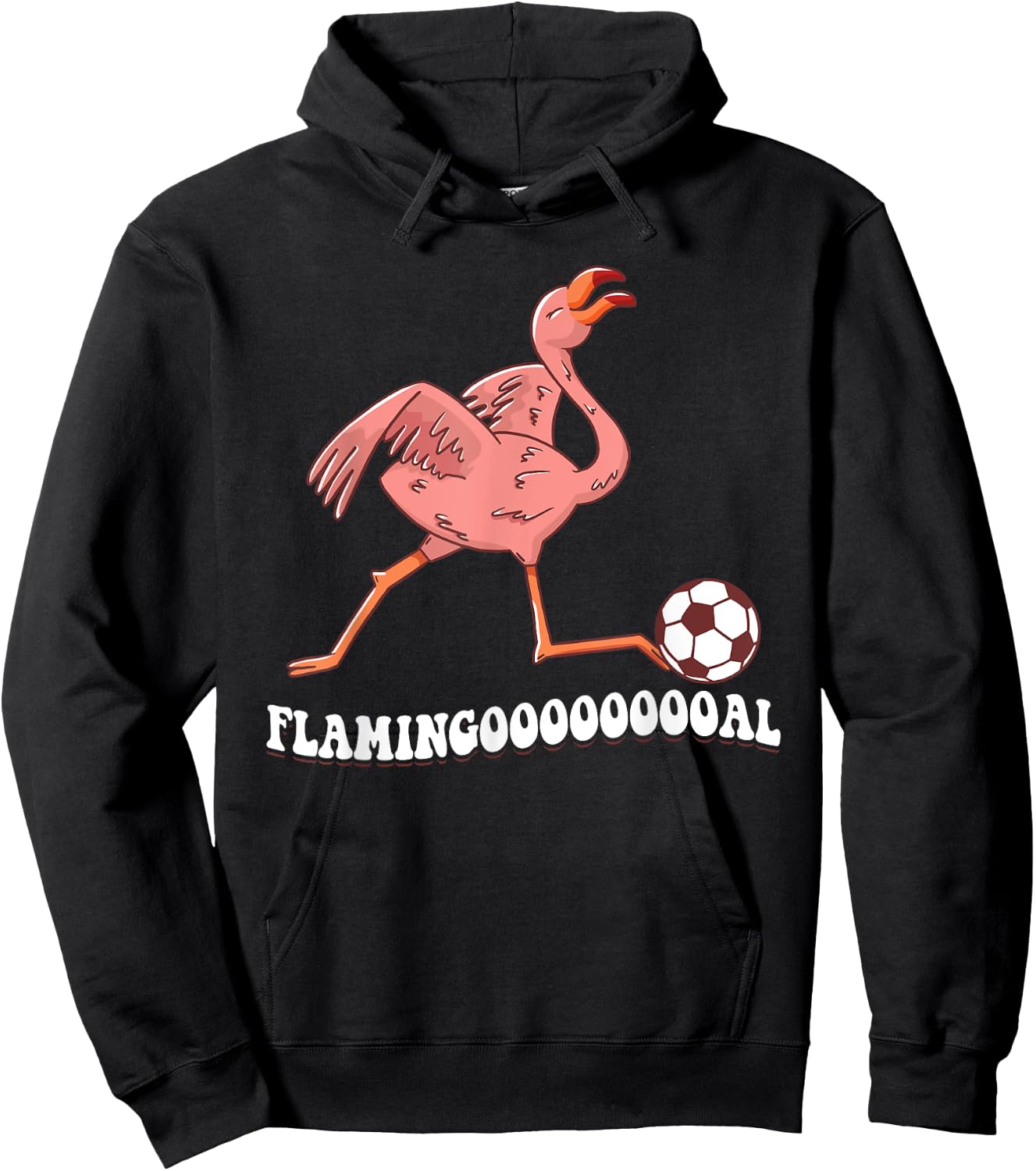 Flamingooooal Flamingo Soccer Ball Hoodie - Hoodie | Black