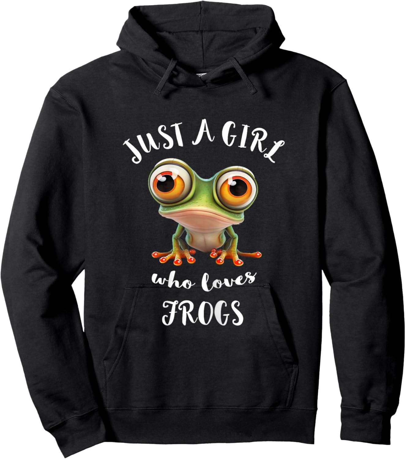 Just A Girl Who Love Rainforest Amphibian Red Eyed Tree Frog Hoodie - Hoodie | Black
