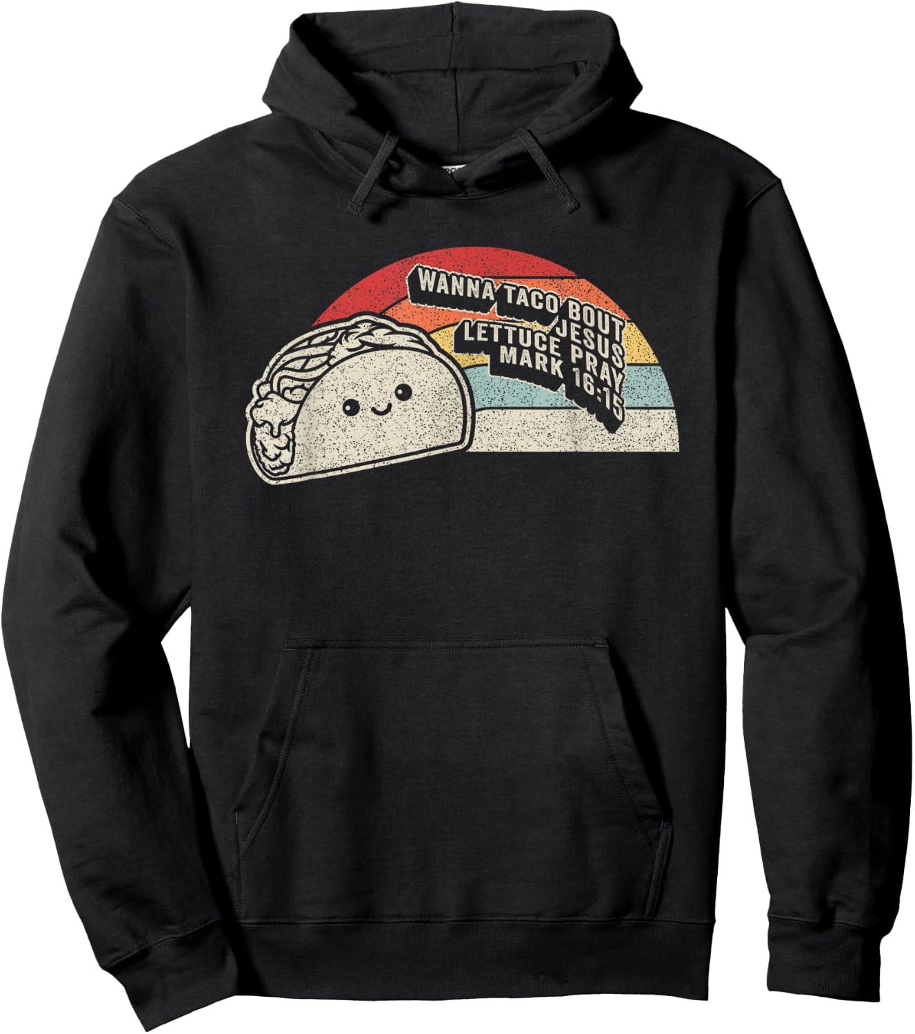Christian Taco Retro Wanna Taco Bout Jesus Cinco de Mayo Hoodie - Hoodie | Black