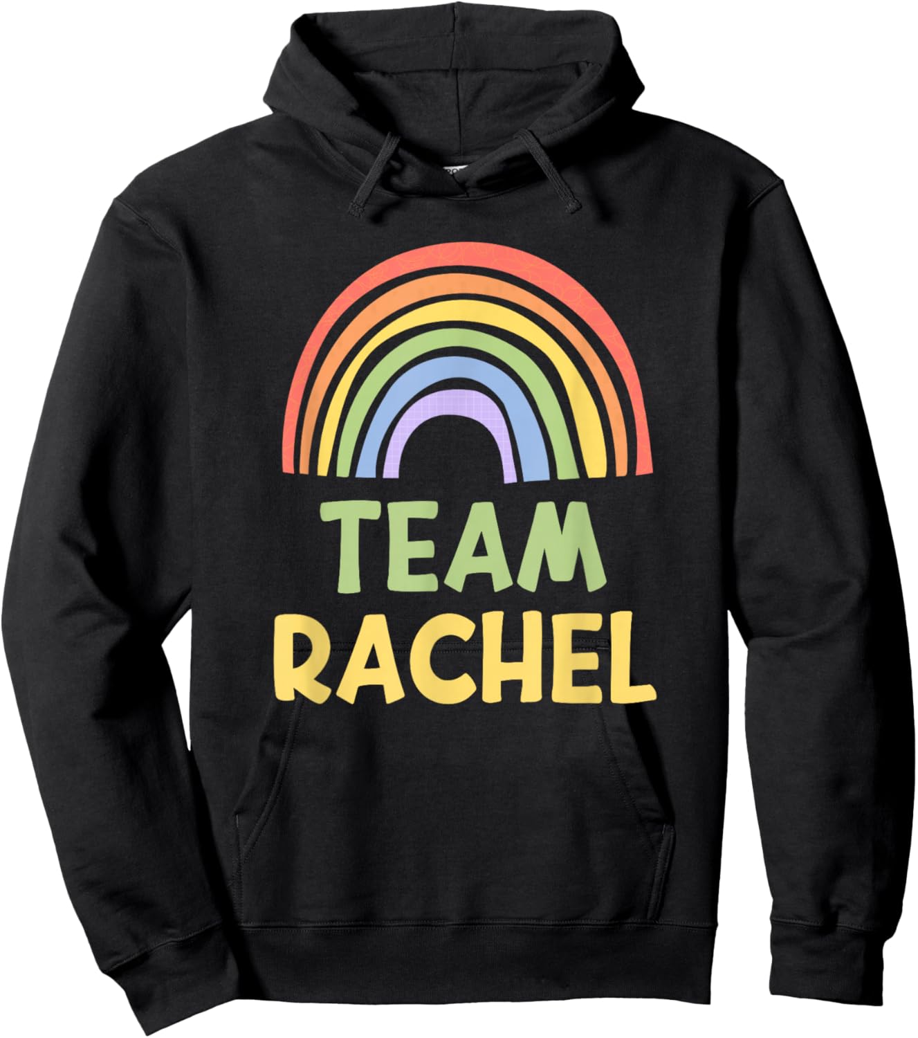 Happy Colorful Team Rachel Rainbow Pride Green Yellow Hoodie - Hoodie | Black