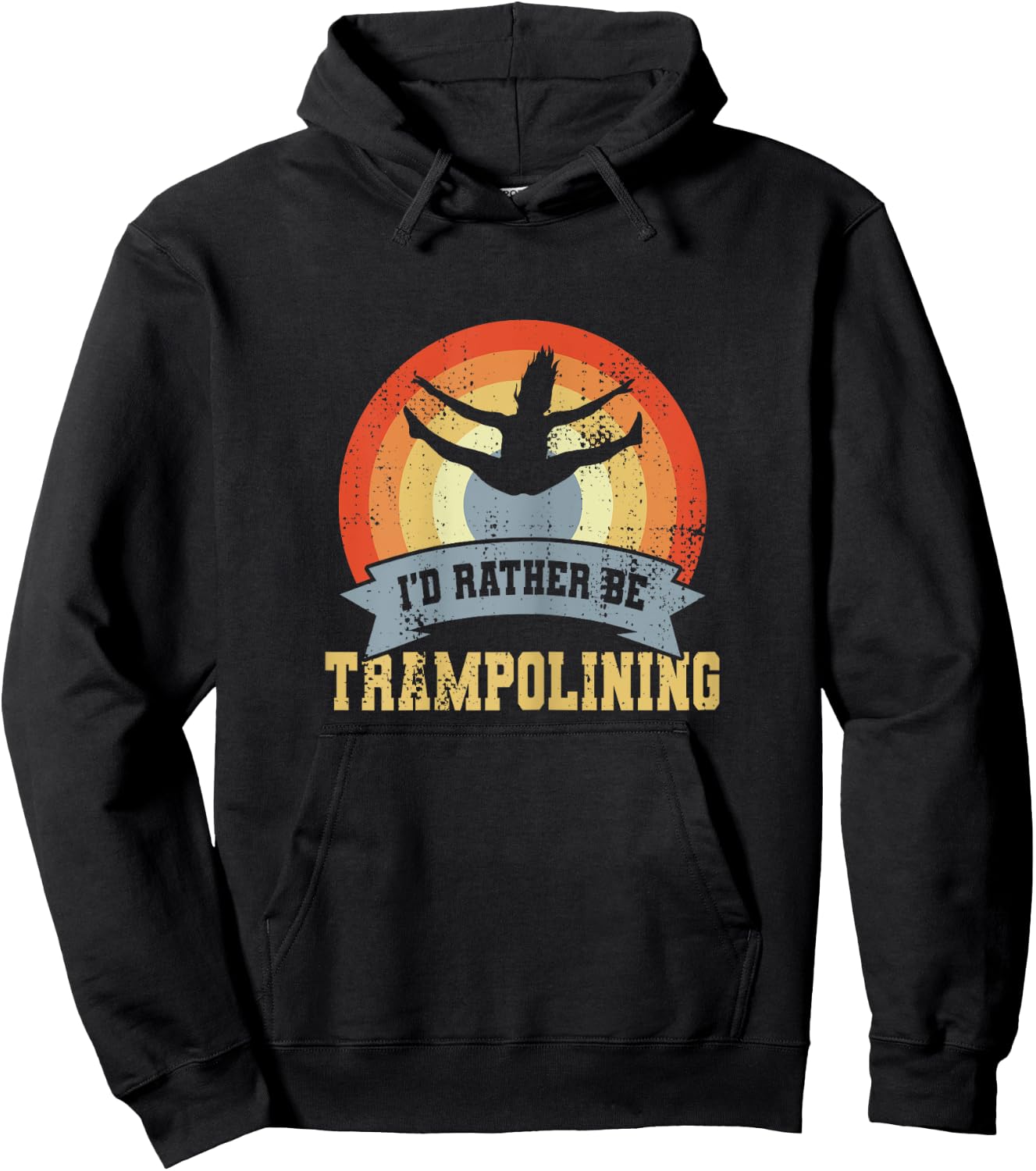 Vintage Trampolining Saying Trampoline Gymnast Hoodie - Hoodie | Black