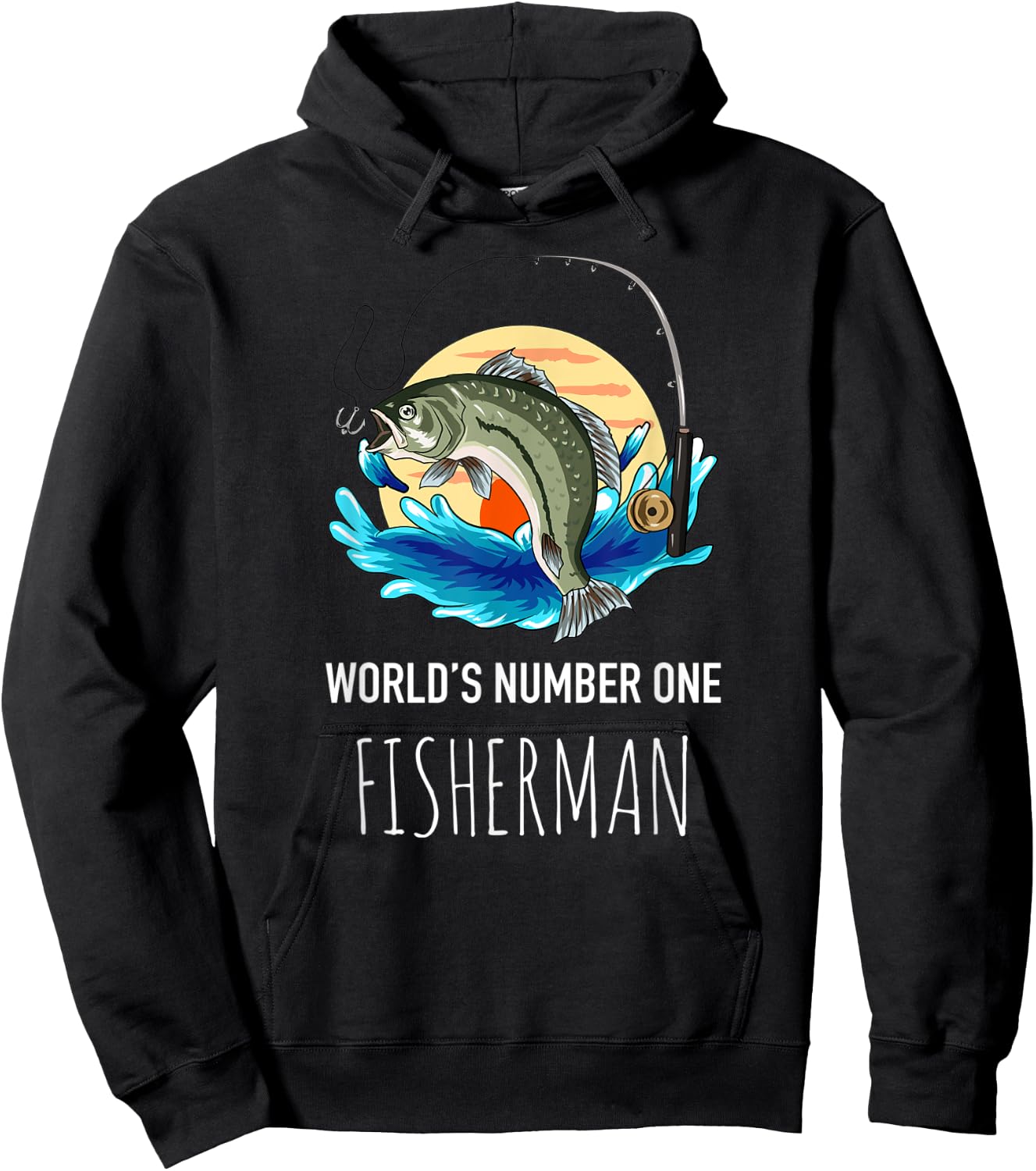 World's Number One Fisherman - Outdoors Adventure Fishing Hoodie - Hoodie | Black