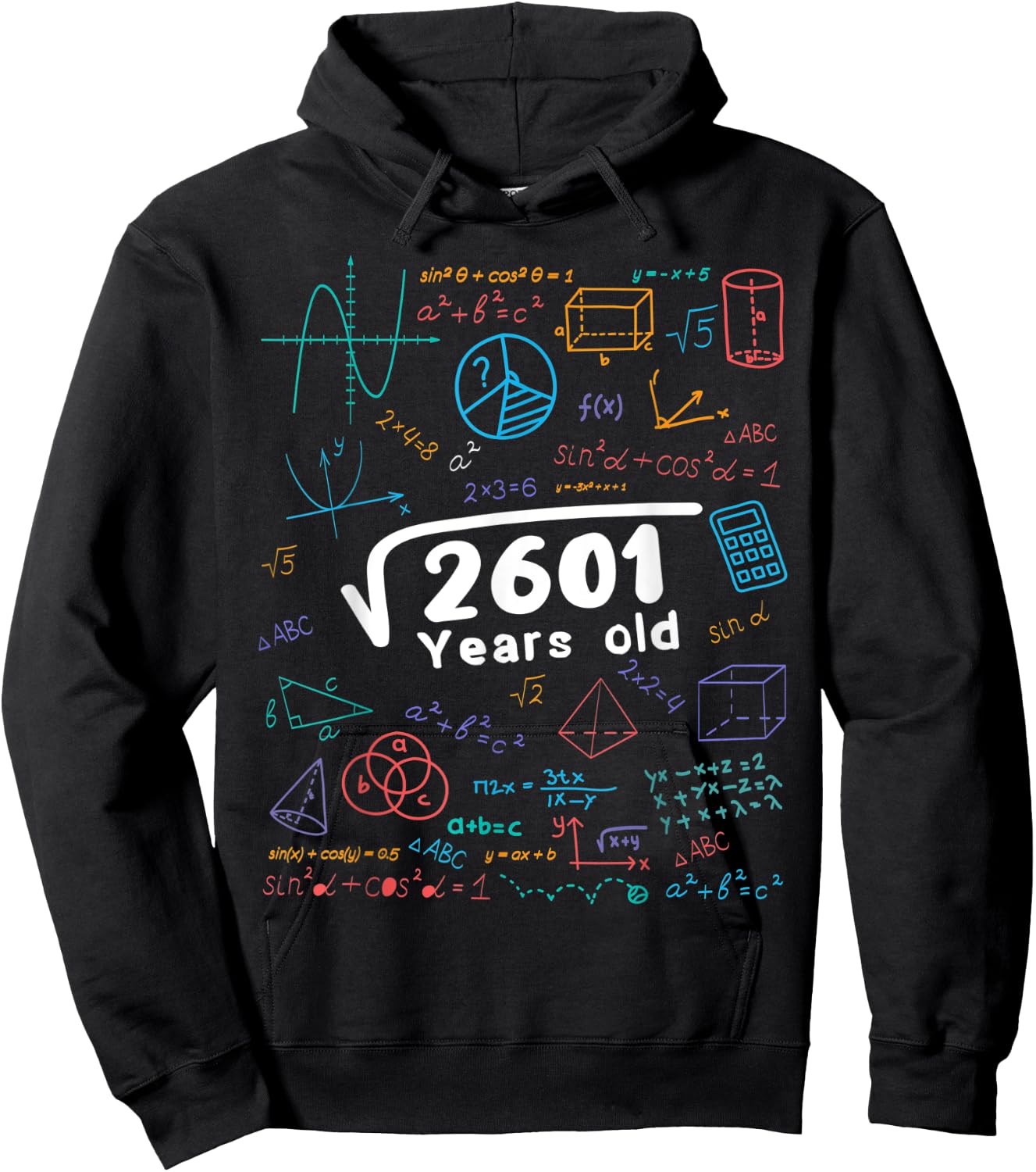 51 Year Old Men Women 51th Birthday Gift Square Root Of 2601 Hoodie - Hoodie | Black