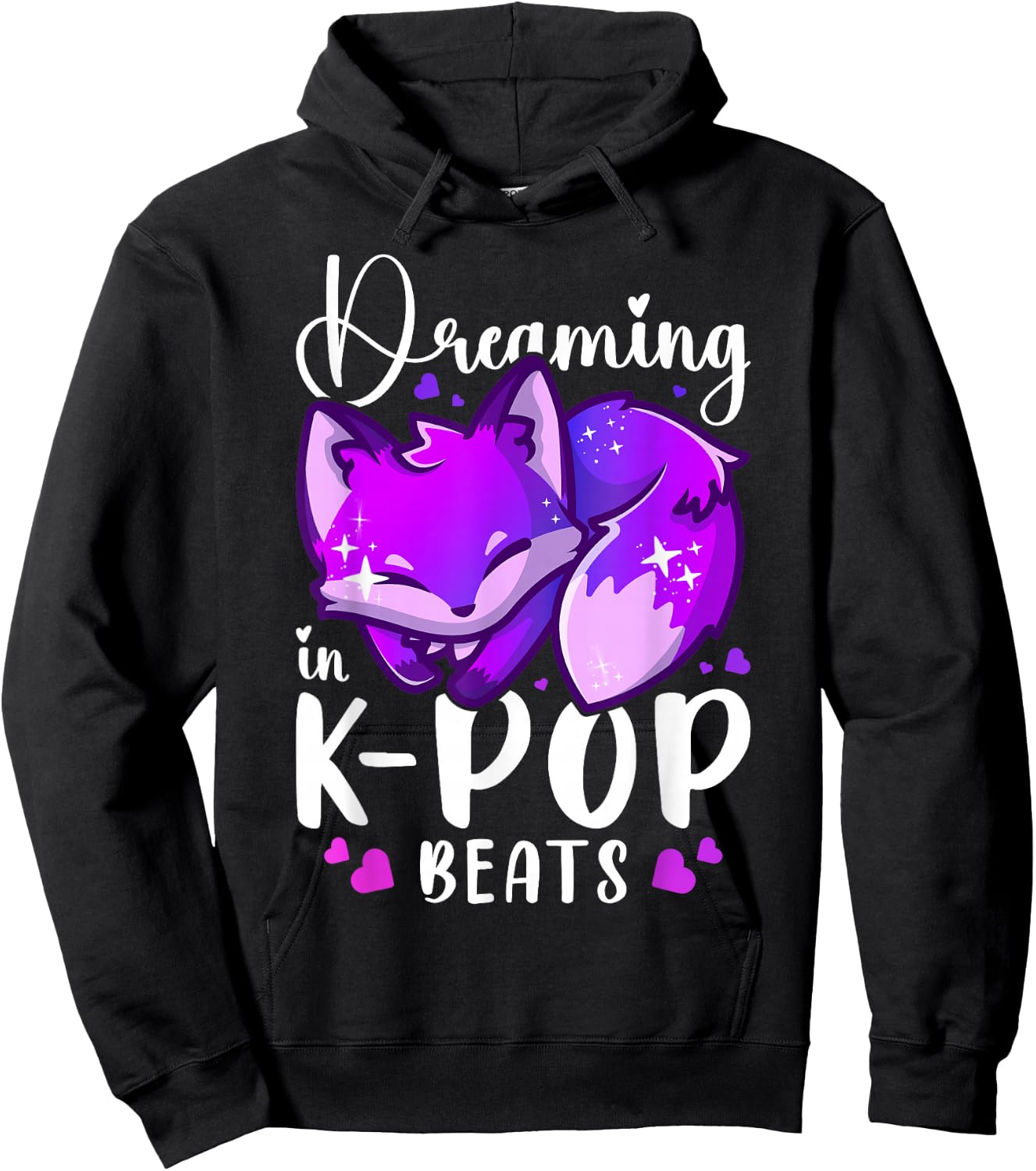 K-Pop Music & Dreams, Sleep Fox, K-Pop Sleep Hoodie - Hoodie | Black