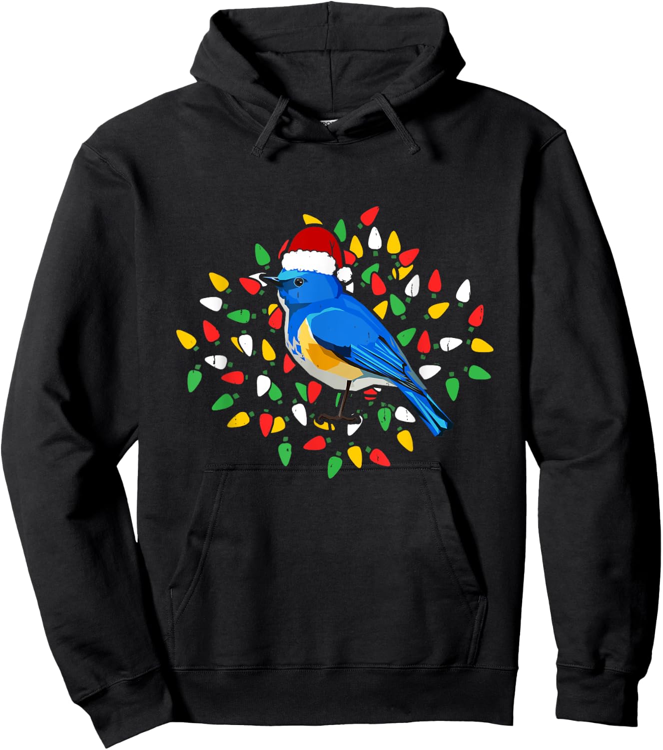 Holiday Xmas Santa Hat Himalayan Bluetail Bird Christmas Hoodie - Hoodie | Black