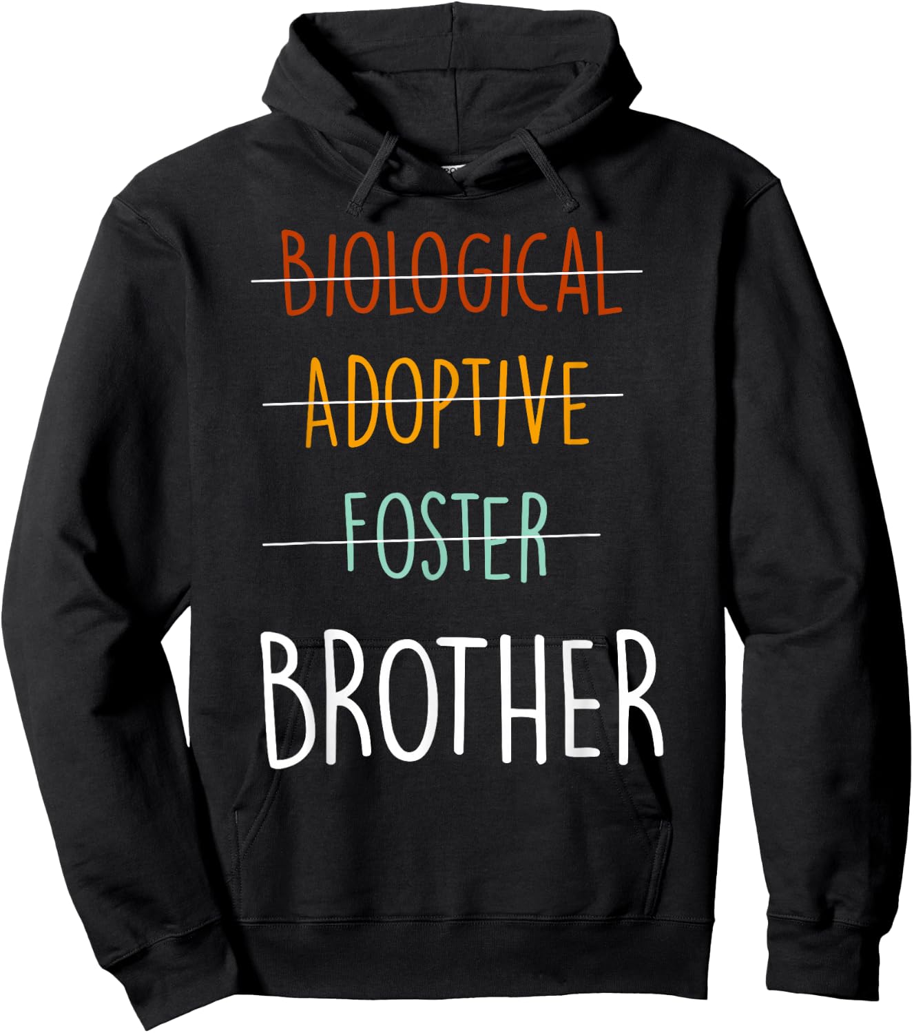 Biological Adoptive Foster brother -Youth Black Hoodie - Hoodie | Black