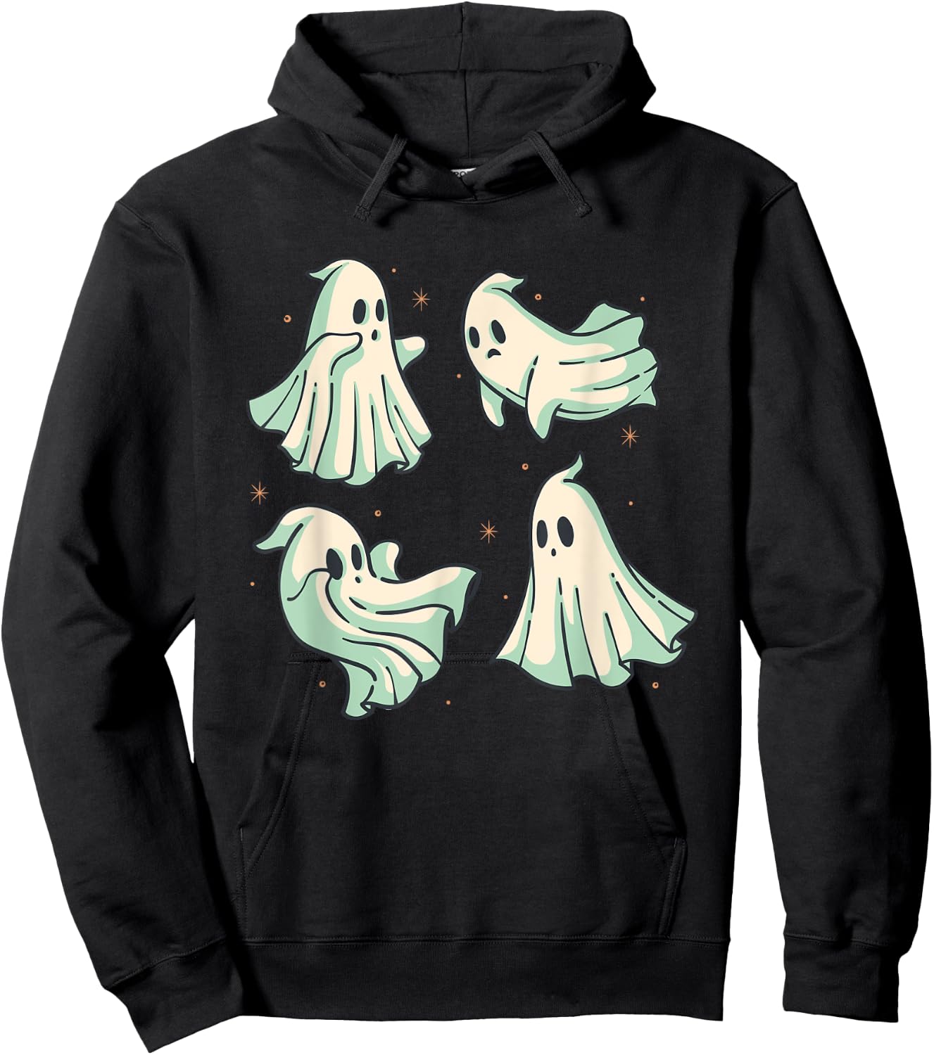 Boo Ghost Costume Halloween Spooky Season Scary Ghost Outfit Hoodie - Hoodie | Black