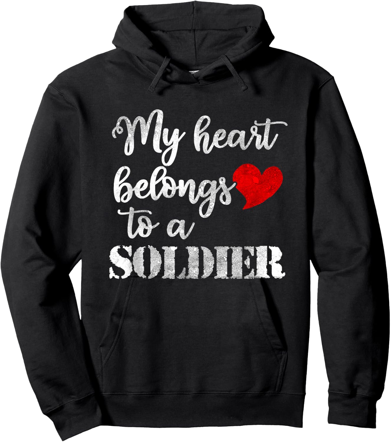 My Heart Belongs To A Soldier Army Graduation US Army Gifts Hoodie - Hoodie | Black