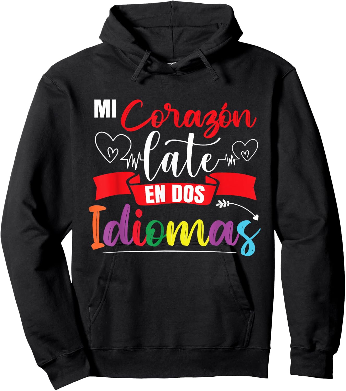 Funny Spanish Bilingual Teacher Hoodie - Hoodie | Black