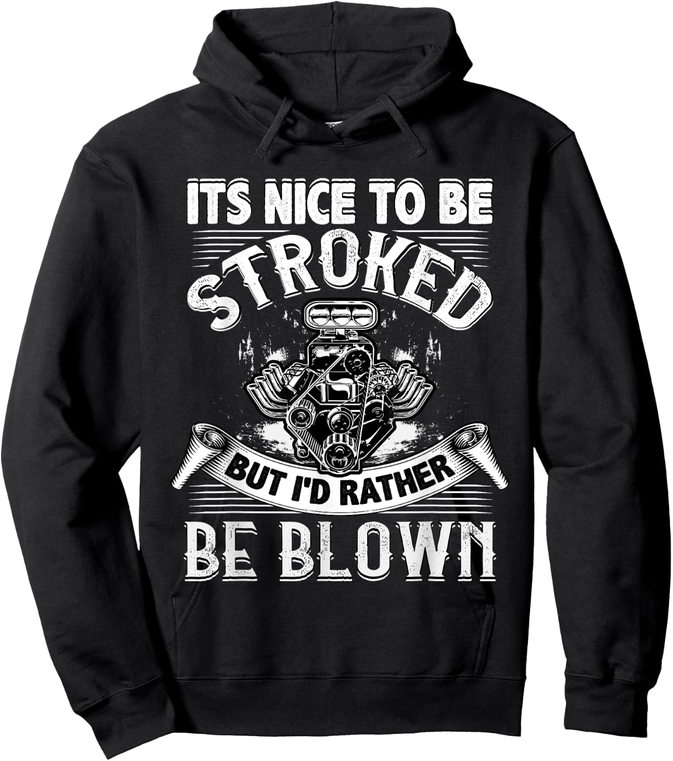 It's Nice To Be Stroked Funny Racing Drag Race Hoodie - Hoodie | Black