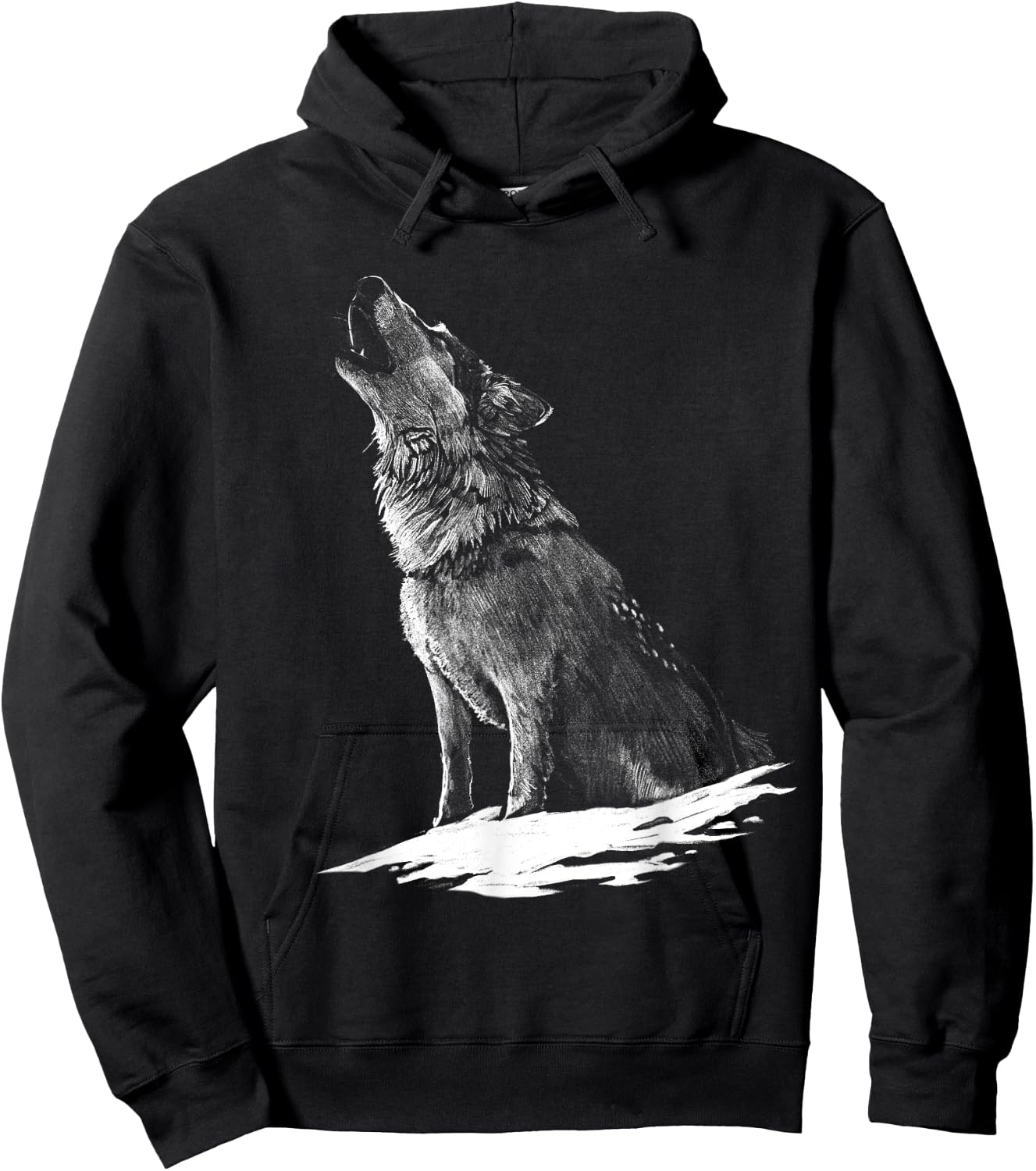 Wolf Animal Print Wolves Animal Motif Wolf Hoodie - Hoodie | Black