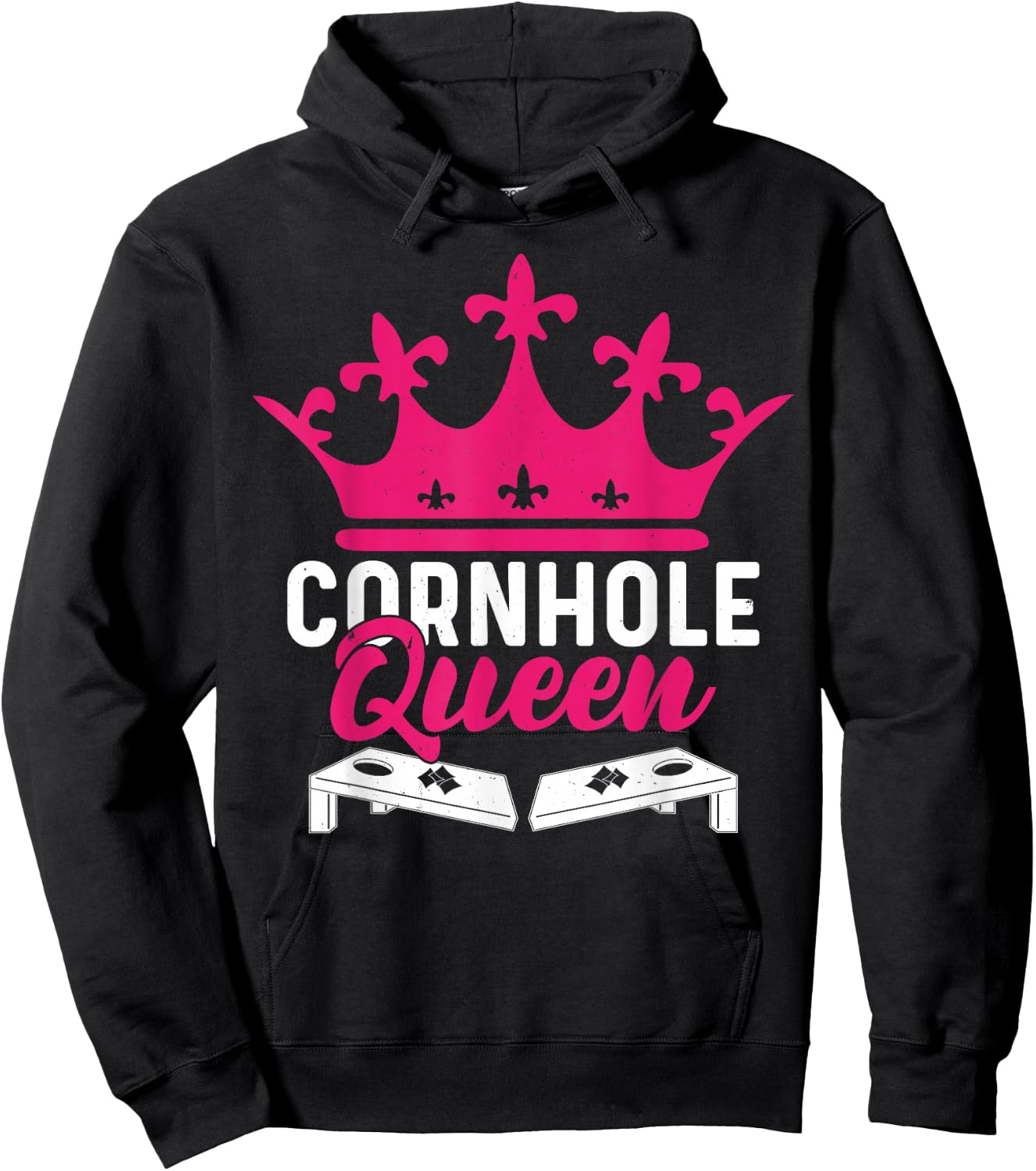 Cornhole Queen Funny Cornhole Hoodie - Hoodie | Black