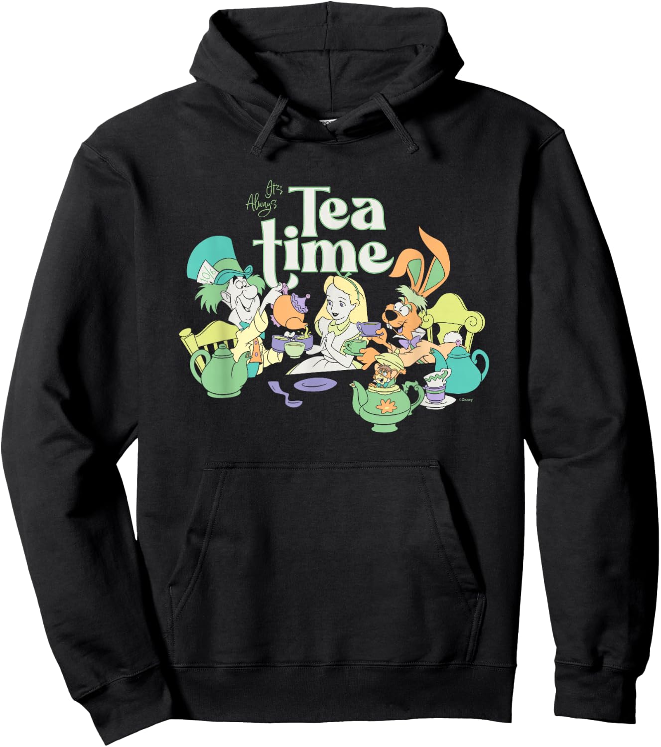 Disney Alice in Wonderland It’s Always Tea Time Vintage Hoodie - Hoodie | Black
