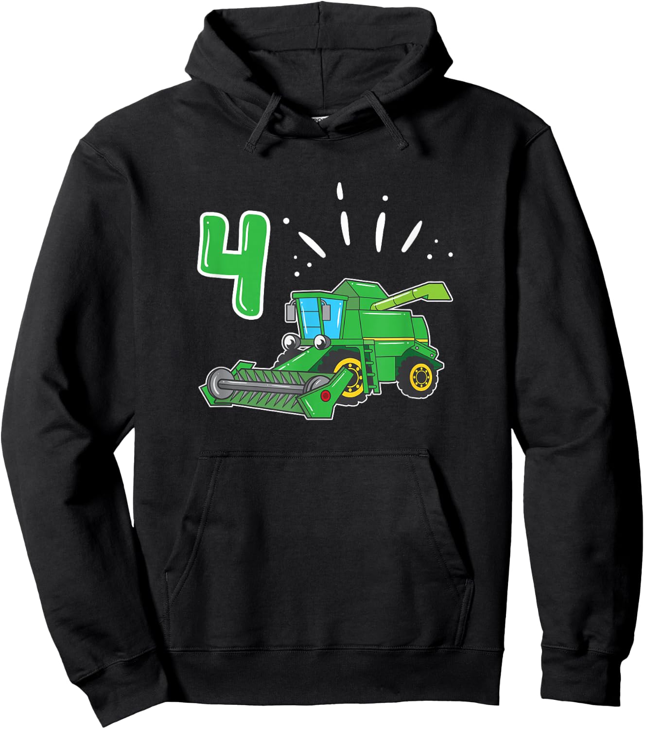 Farmers Farmer Combine Harvester 4 Years Children's Birthday Hoodie - Hoodie | Black
