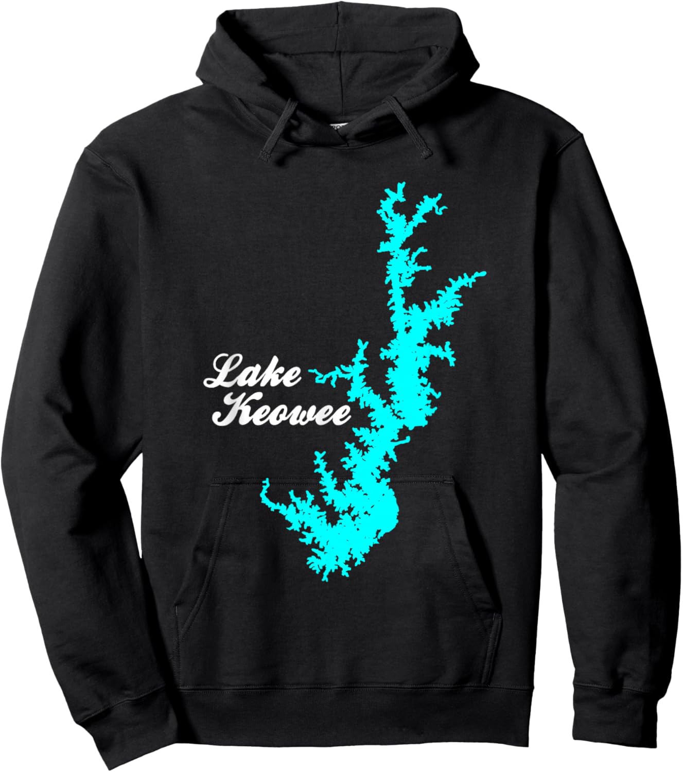 Minimalist Lake Keowee - South Carolina Hoodie - Hoodie | Black