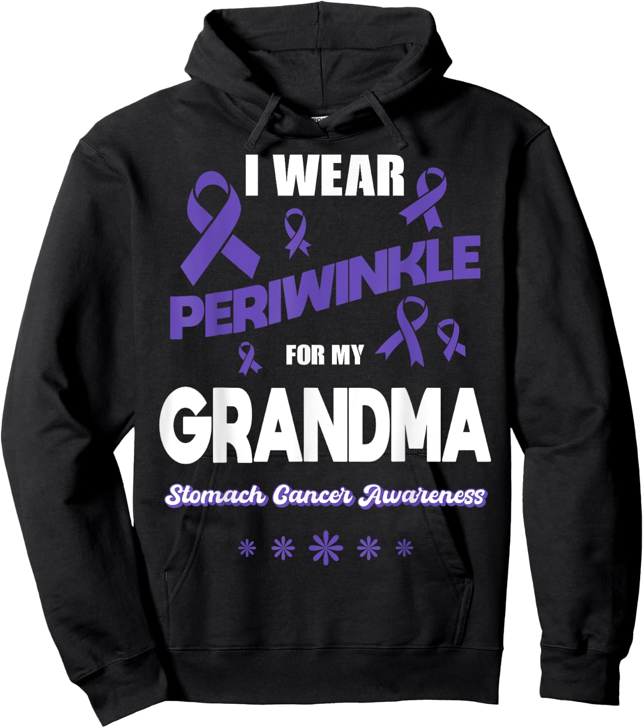I Wear Periwinkle For My Grandma Stomach Cancer Awareness Hoodie - Hoodie | Black
