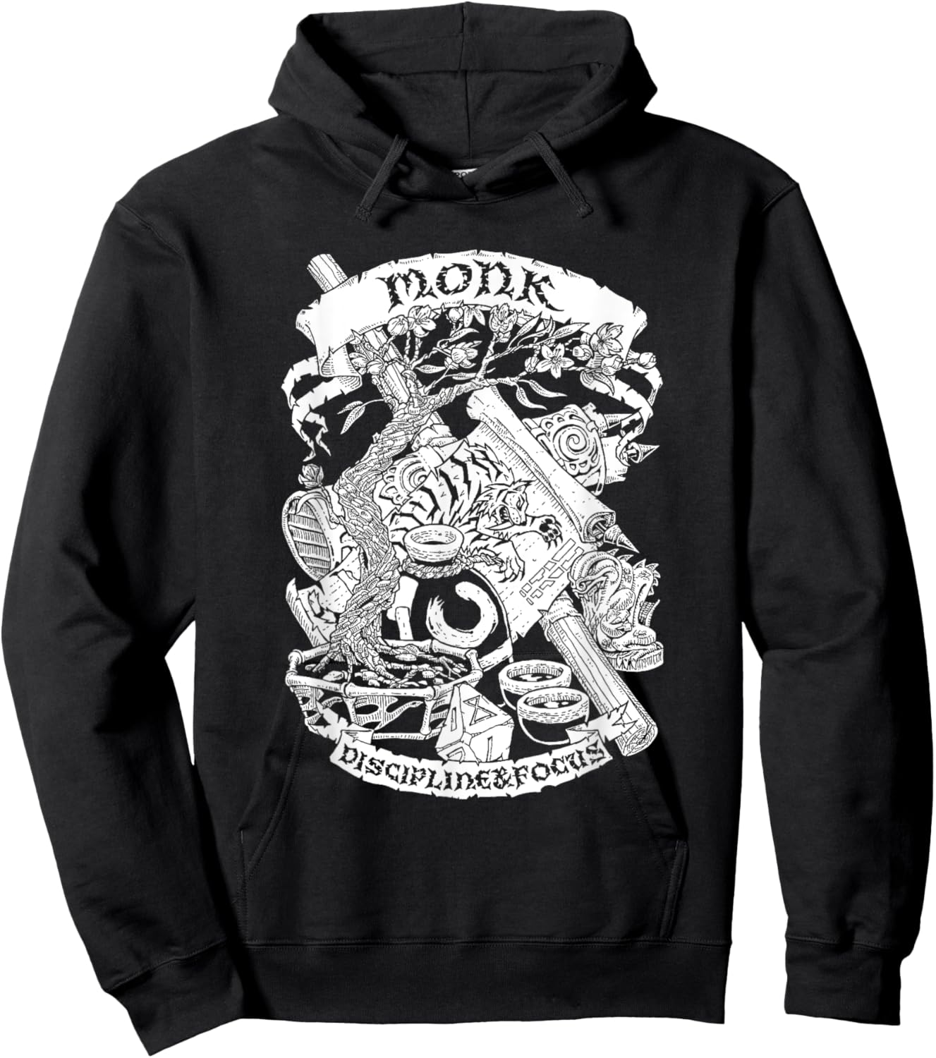 Fantasy Role-Playing Game (RPG) Monk Hoodie - Hoodie | Black