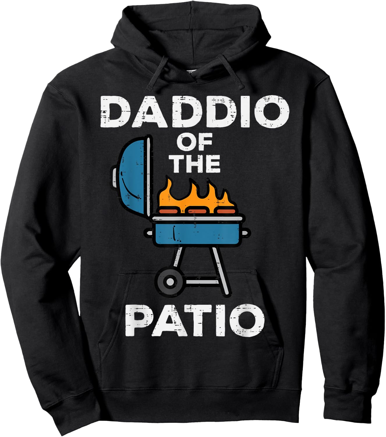 Daddio Of The Patio Funny Bbq Barbecue Grilling Dad Papa Men Hoodie - Hoodie | Black