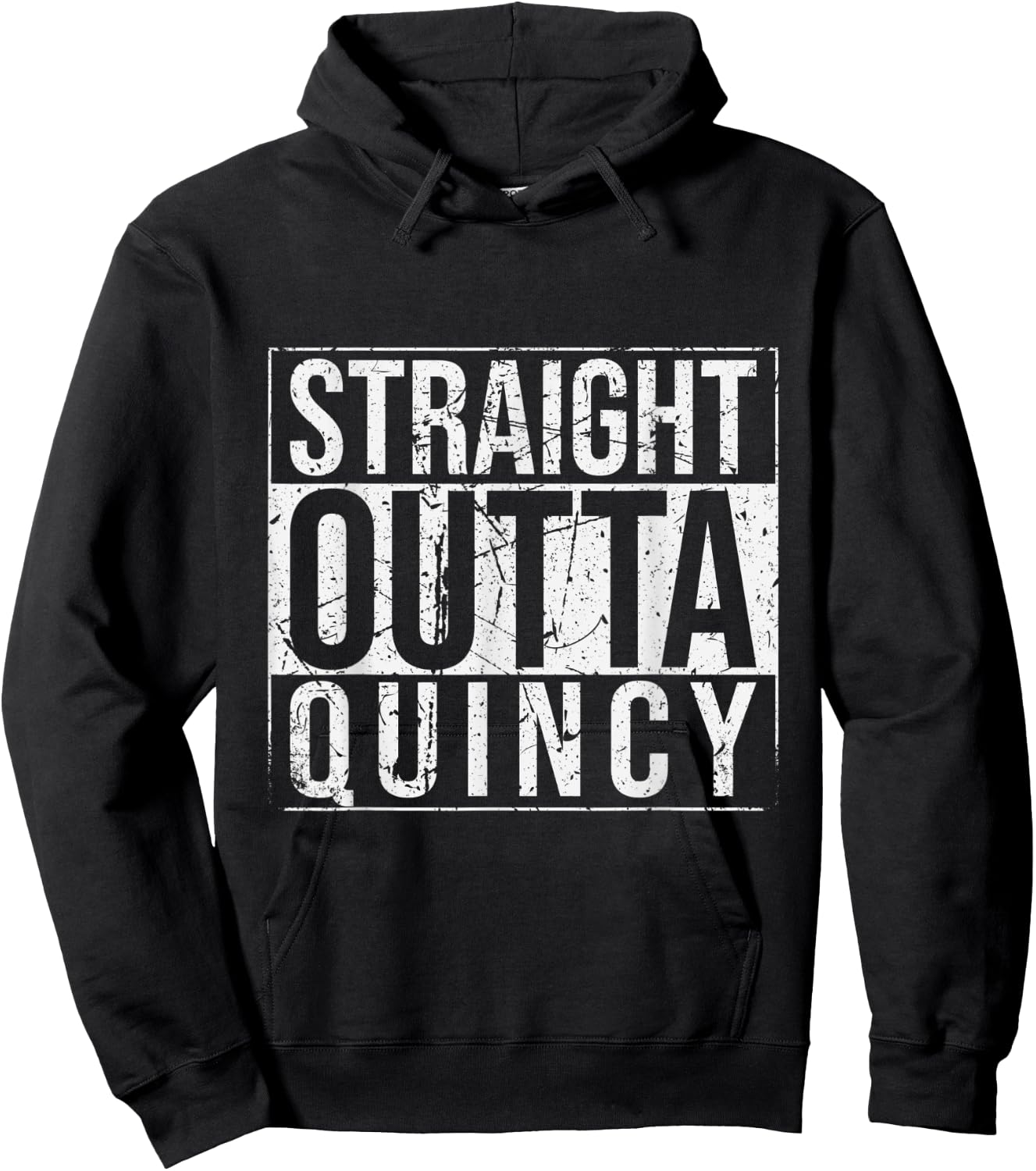 Straight Outta Quincy Vintage Hoodie - Hoodie | Black