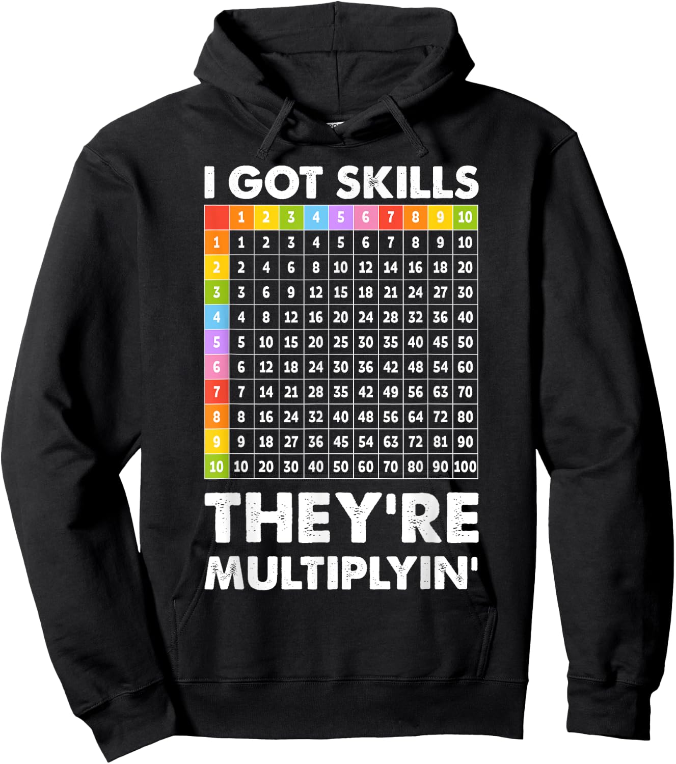 I Got Skills They're Multiplying Nerd Funny Math Teacher Hoodie - Hoodie | Black