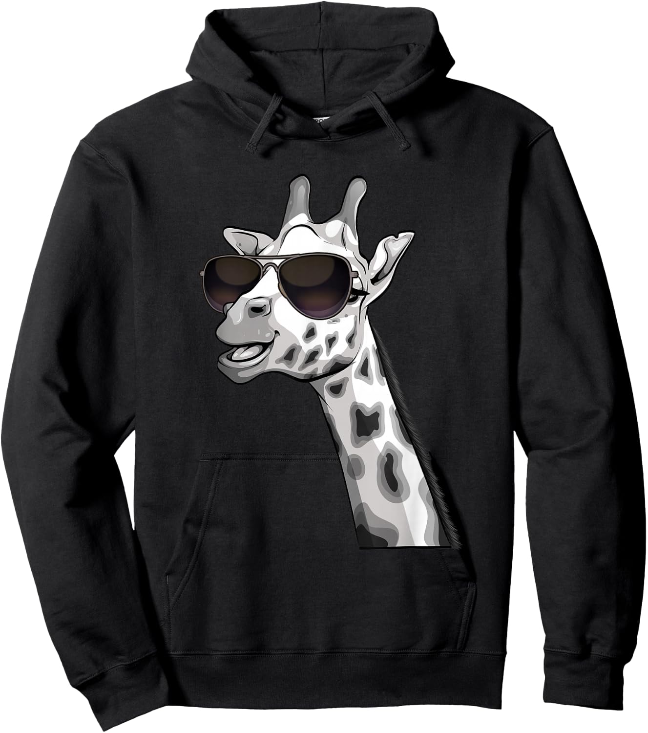 Cool Giraffe Art Women Kids Animal Lover African Zoo Hoodie - Hoodie | Black