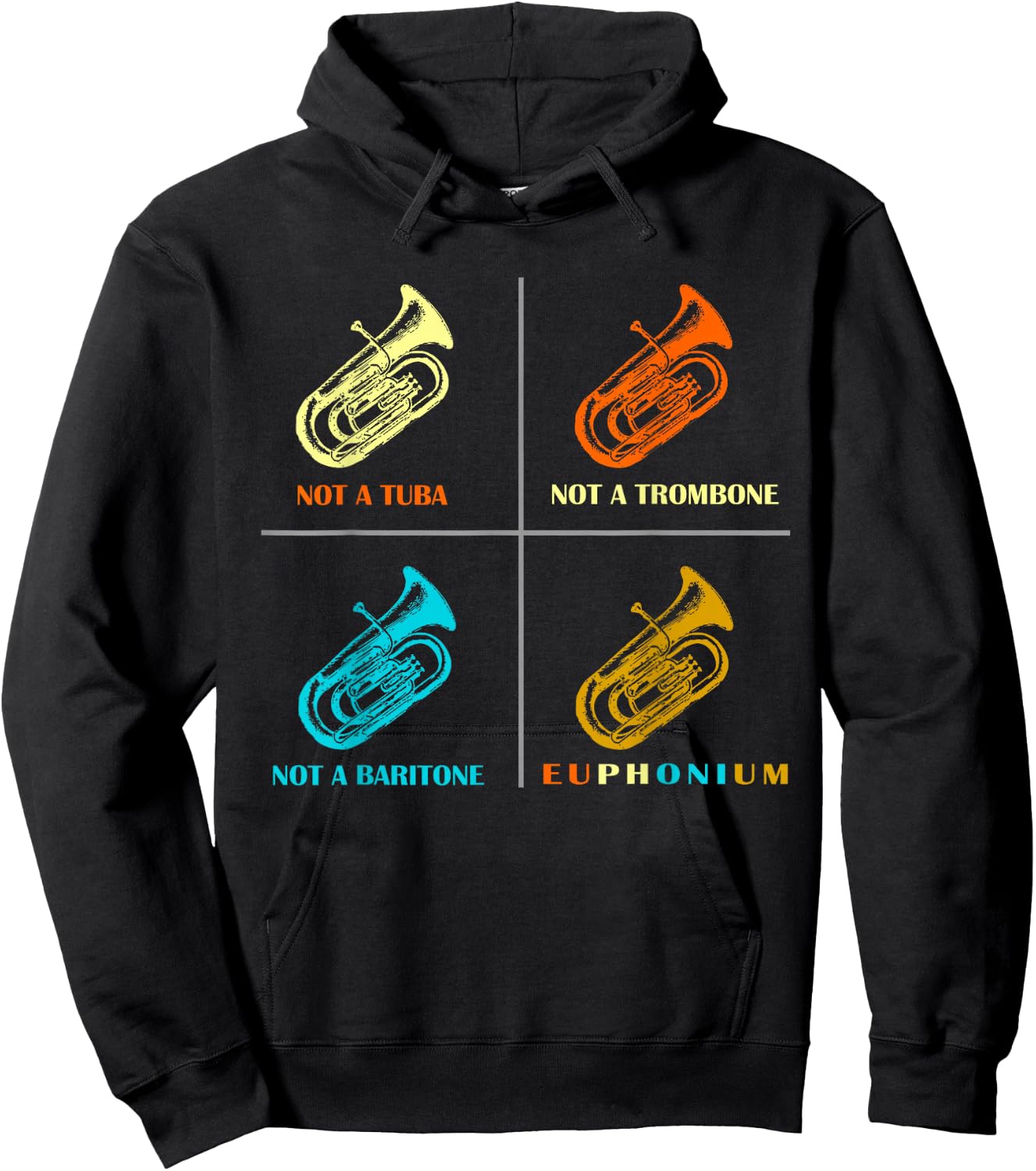 Vintage Euphonium Player brass Orchestra Hoodie - Hoodie | Black