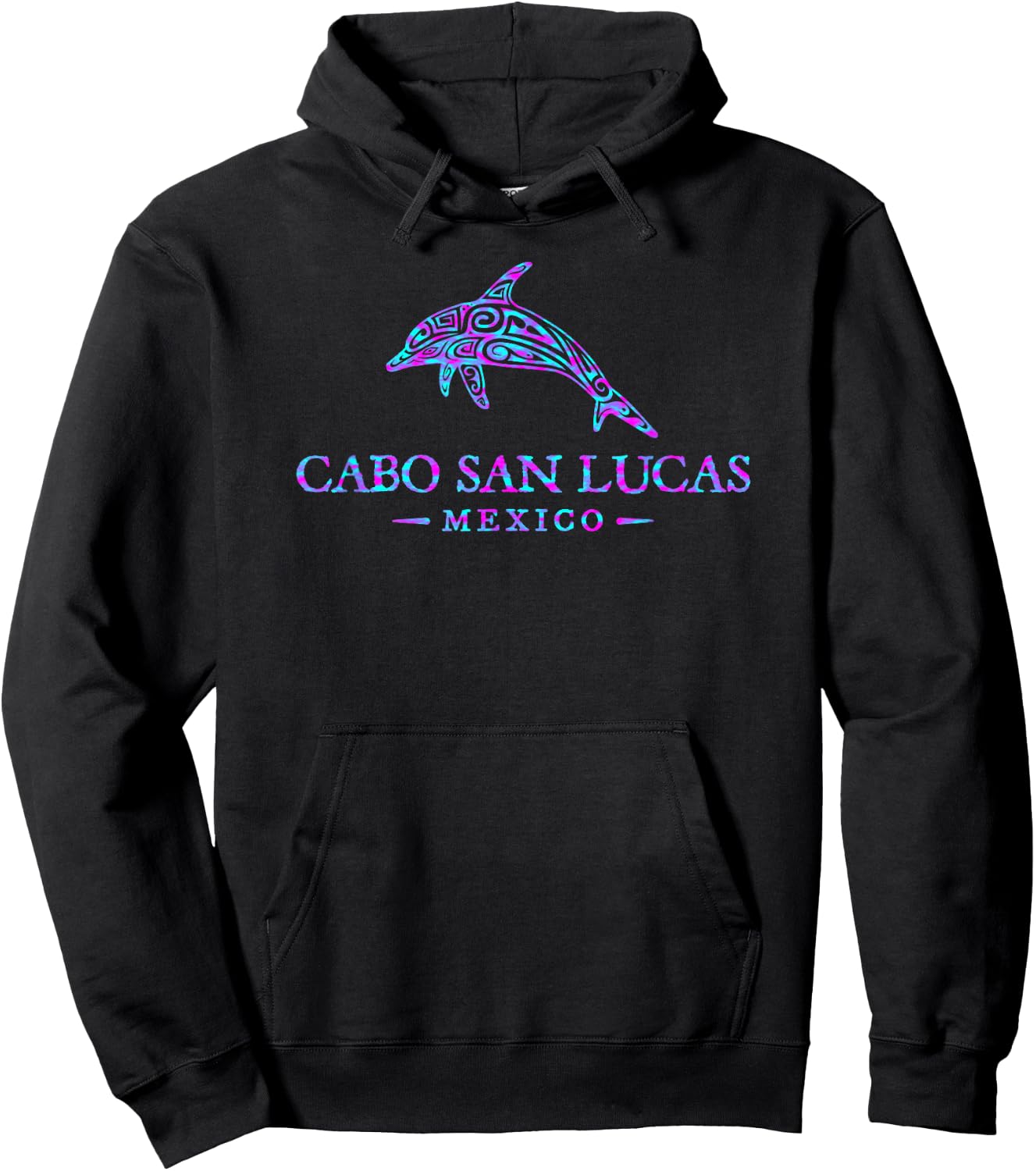 Cabo San Lucas Mexico Dolphin Retro Boys Girls Souvenir Hoodie - Hoodie | Black