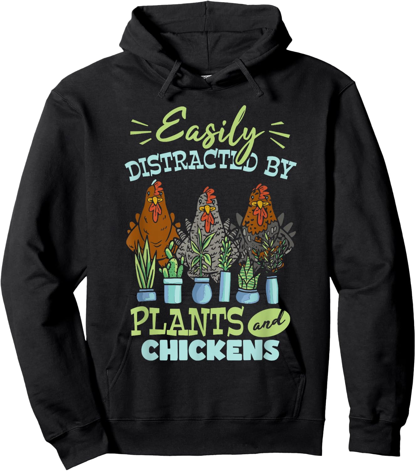 Cute Farming Gardening Plants Plant Garden Chicken Hoodie - Hoodie | Black